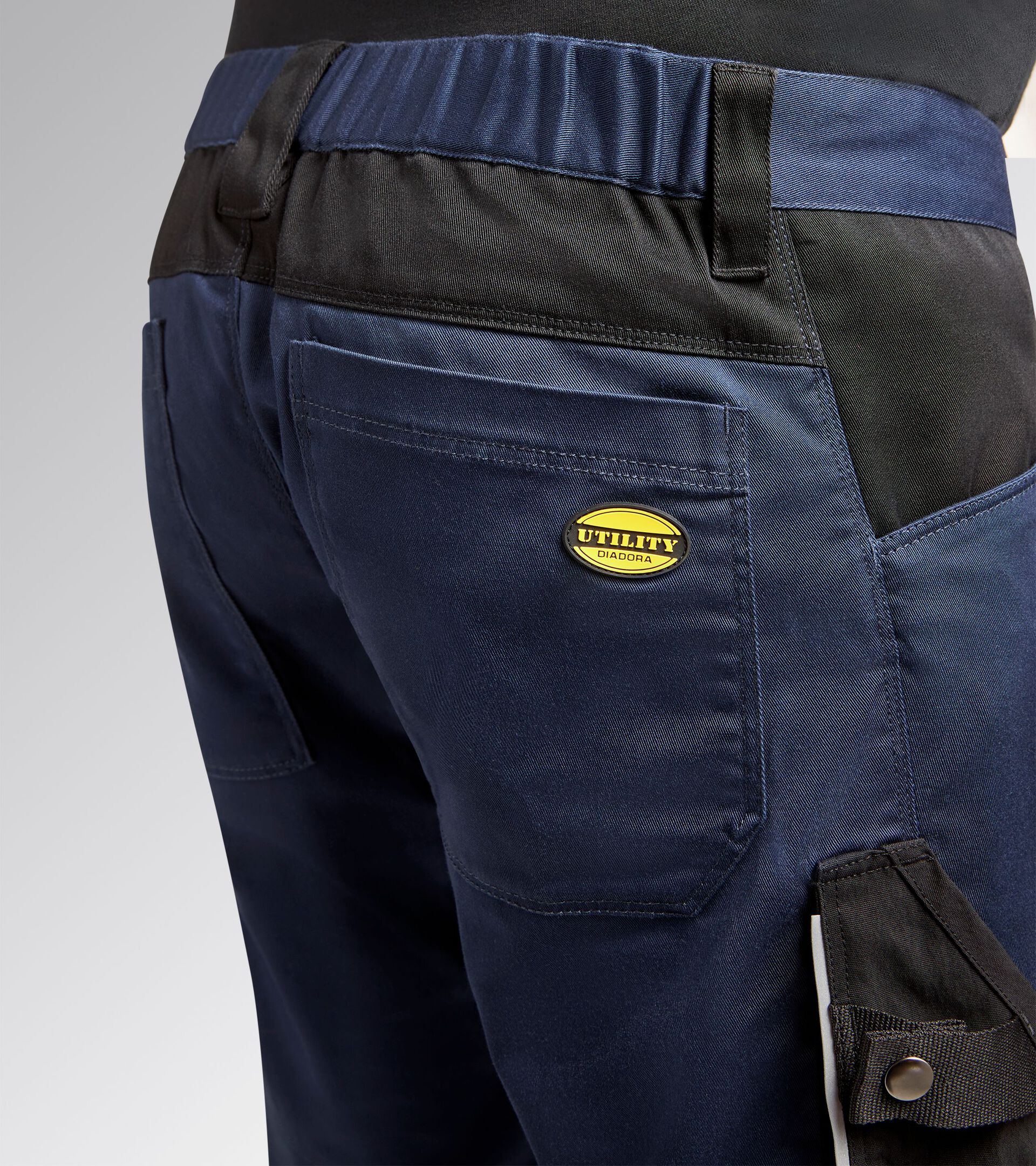 Work trousers PANT HYBRID POLY PERFORMANCE BLACK/BLUE DENIM - Utility