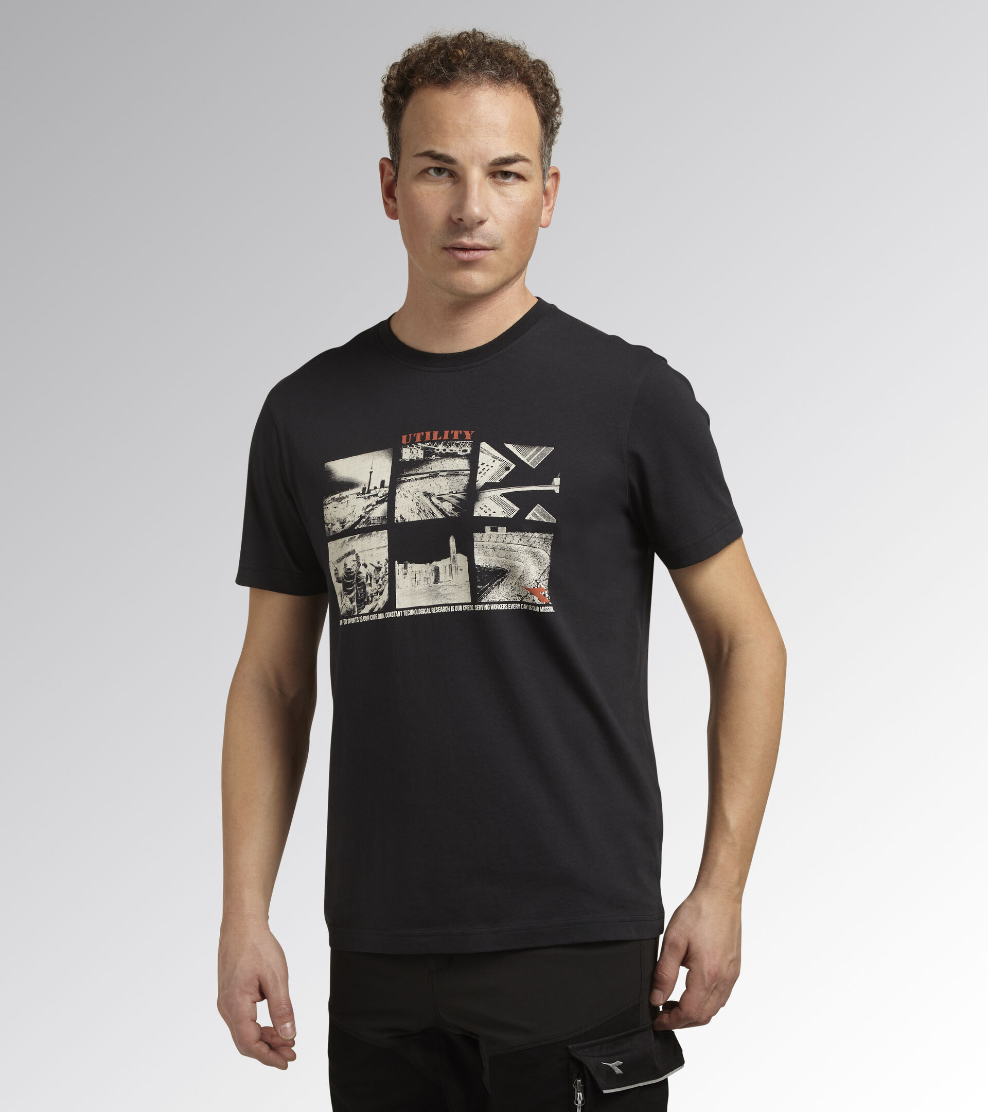 Work T-shirt T-SHIRT GRAPHIC ORGANIC TAP SHOE/BLACK - Utility