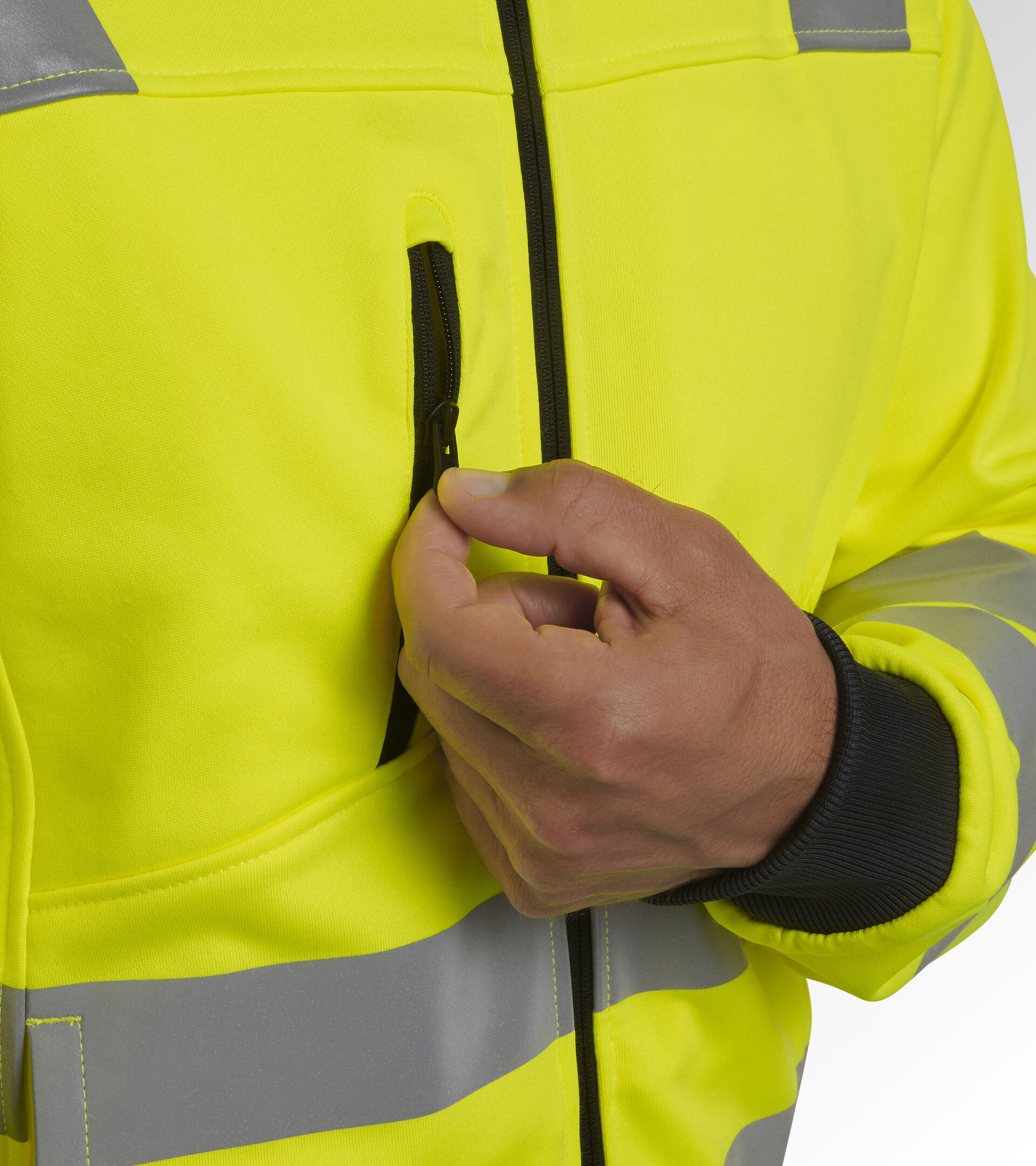 HOODIE FZ HV 20471:2013 2, FLUORESCENT YELLOW ISO20471, hi-res