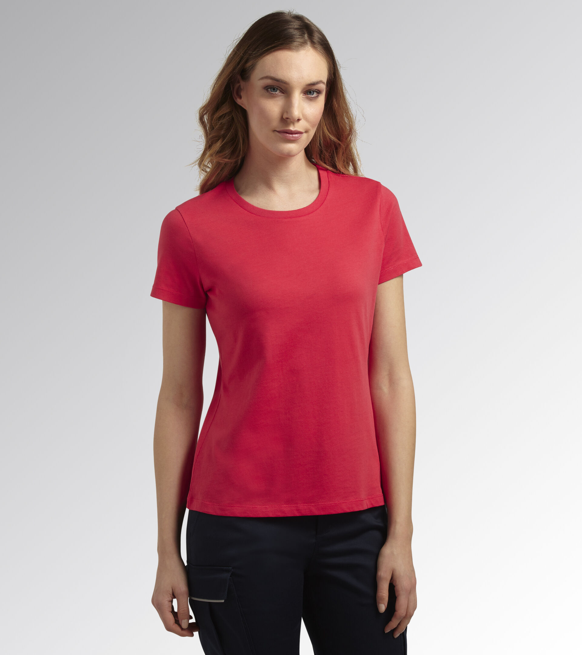 Short-sleeved work T-shirt - Women T-SHIRT MC ATHENA RED HIBISCUS - Utility