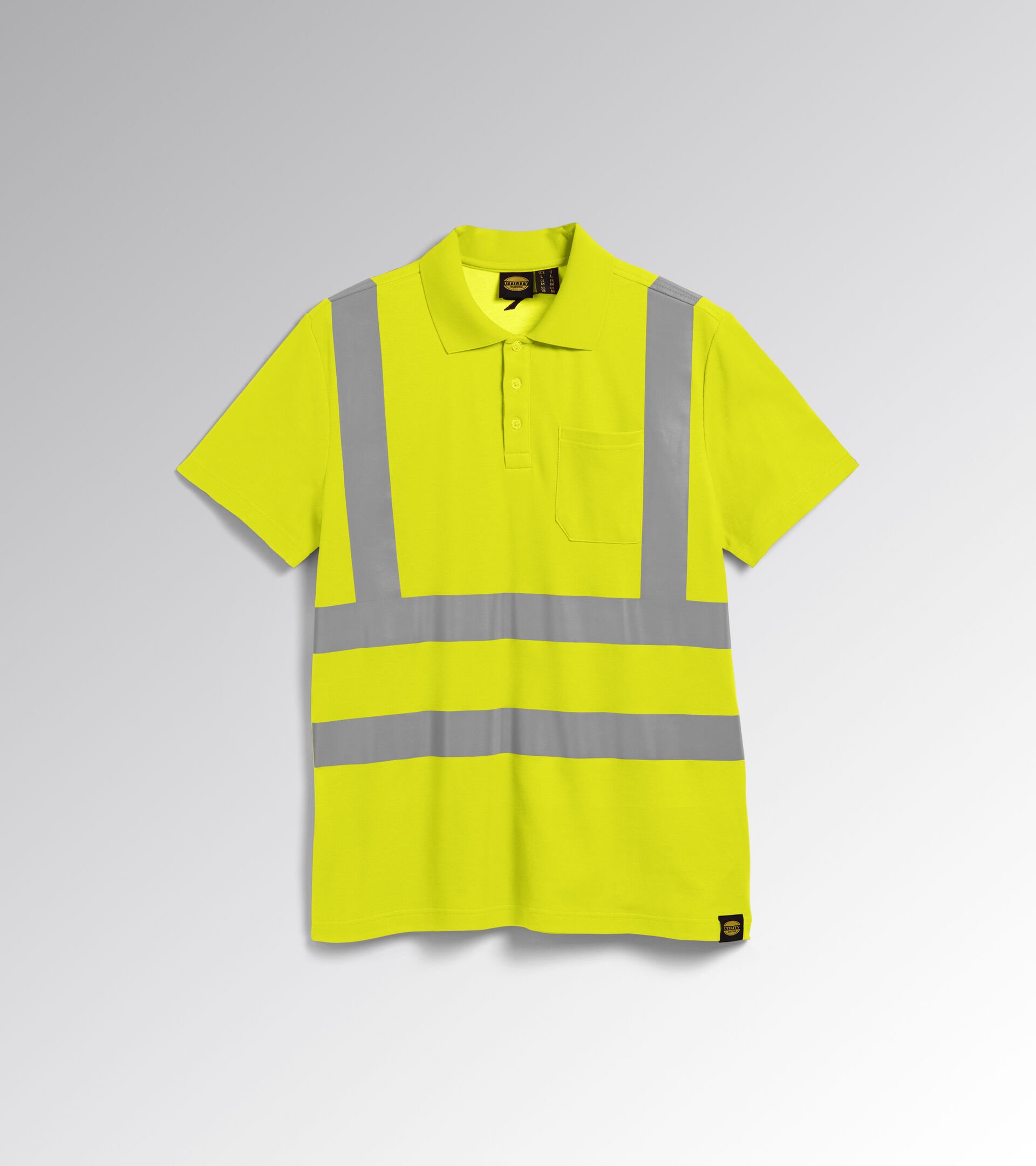 Short-sleeved work polo shirt POLO MC HV ISO 20471 FLUORESCENT YELLOW ISO20471 - Utility