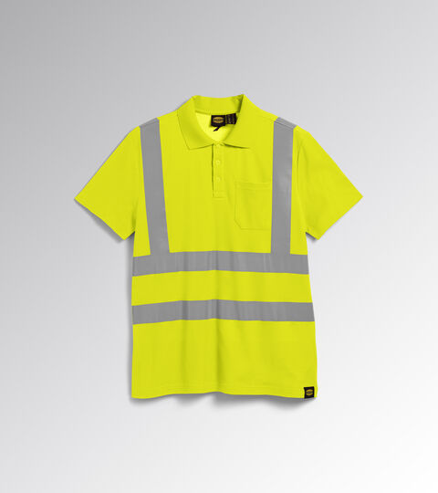 Short-sleeved work polo shirt POLO MC HV ISO 20471 FLUORESCENT YELLOW ISO20471 - Utility