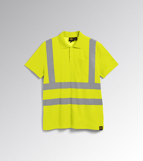 Polo manche courte de travail POLO MC HV ISO 20471 JAUNE FLUORESCENT ISO20471 - Utility