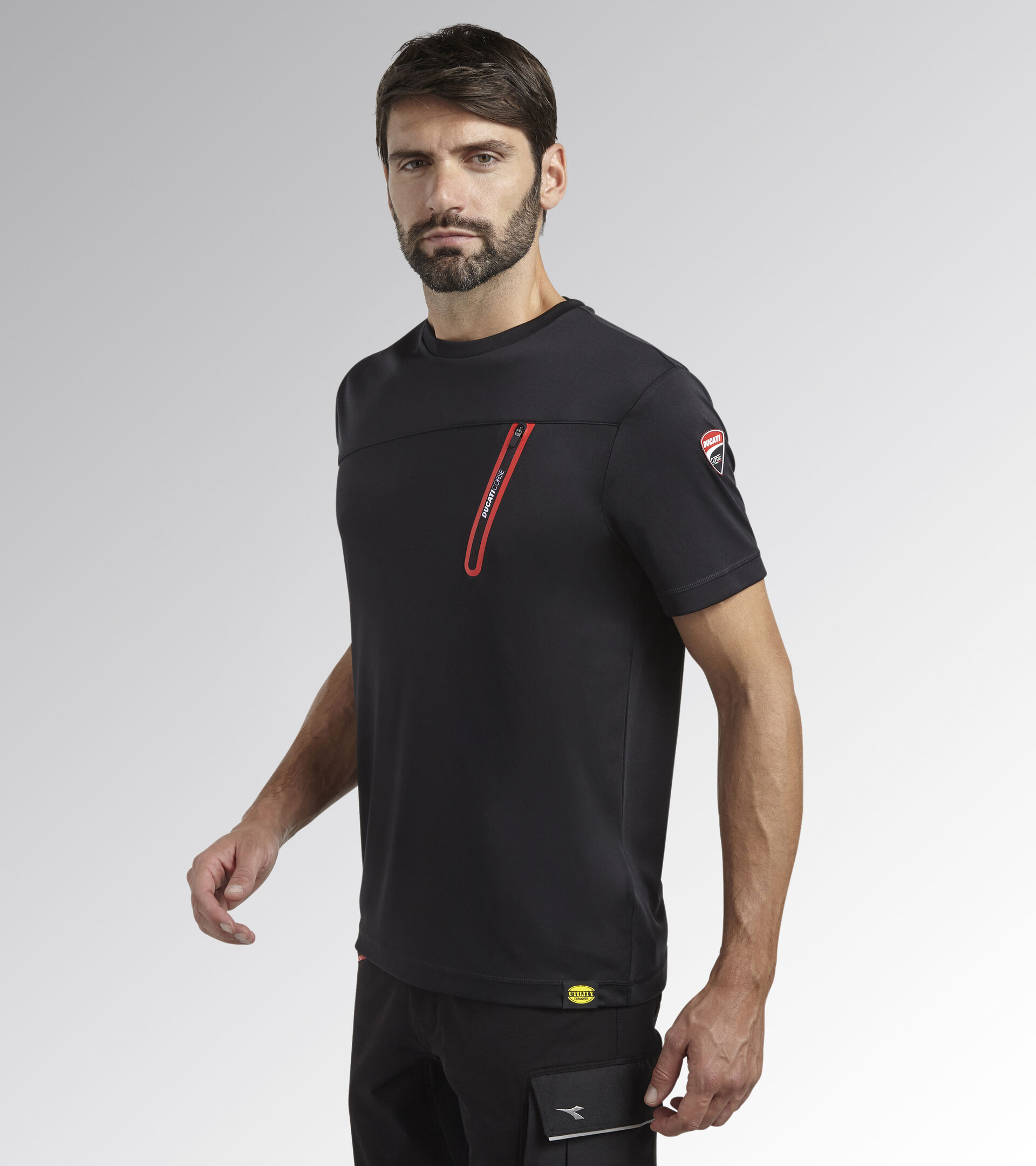 T-shirt -  Diadora Utility x Ducati Corse T-SHIRT PLUS DUCATI SCHWARZ - Utility