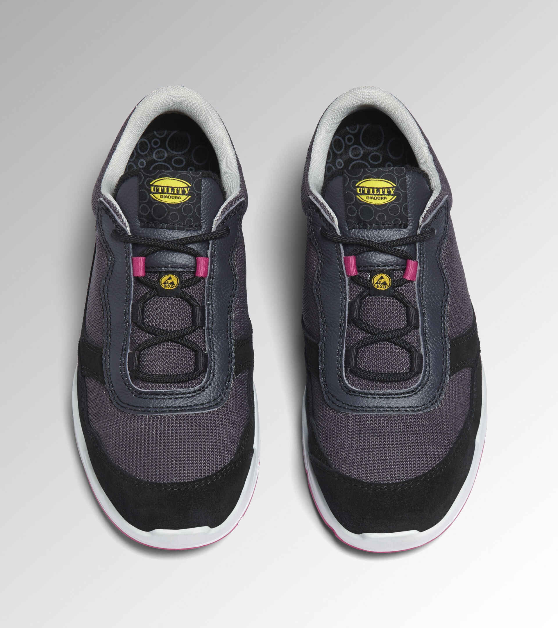 Low safety shoe - Women ATHENA TEXT LOW S1PL FO SR ESD NINE IRON/RASPBERRY - Utility