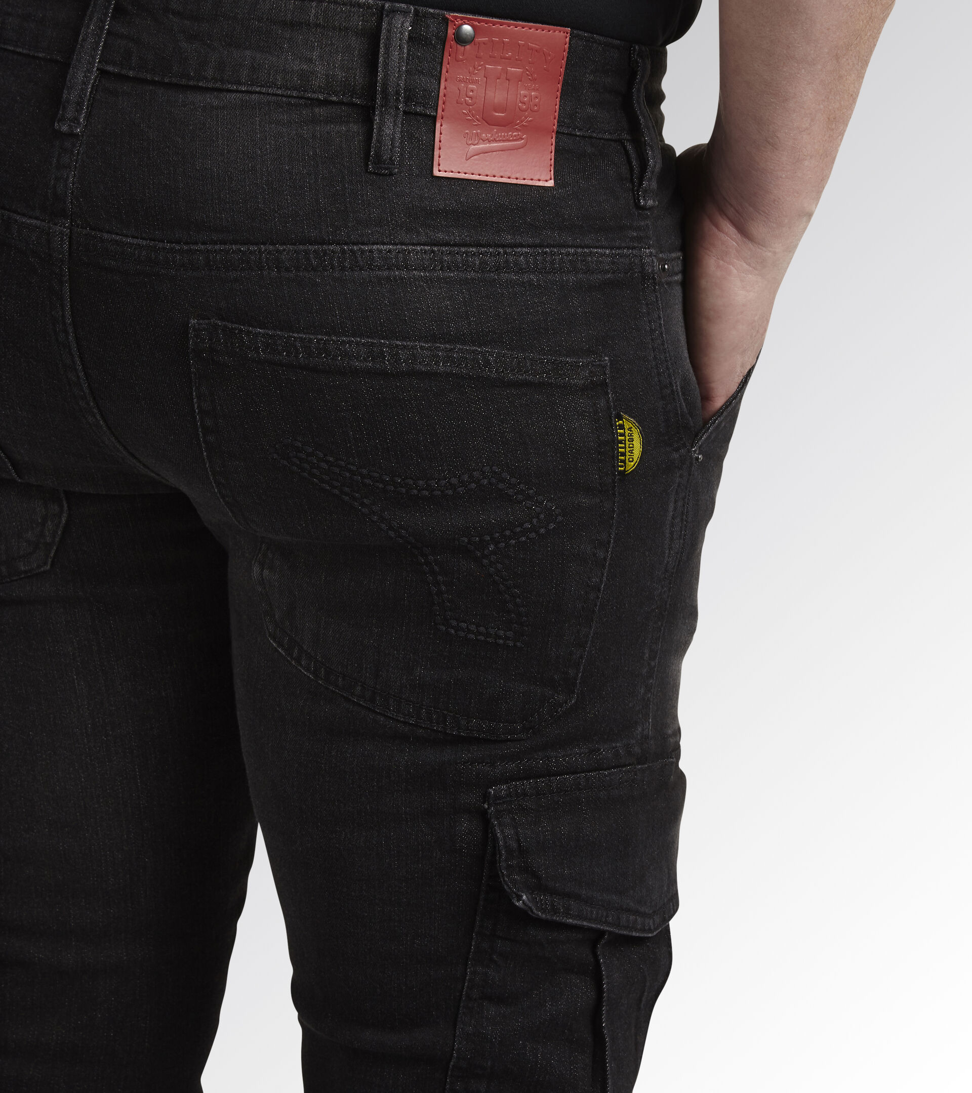 Pantalon en jean de travail PANT STONE CARGO LAVAGE NEW BLACK - Utility