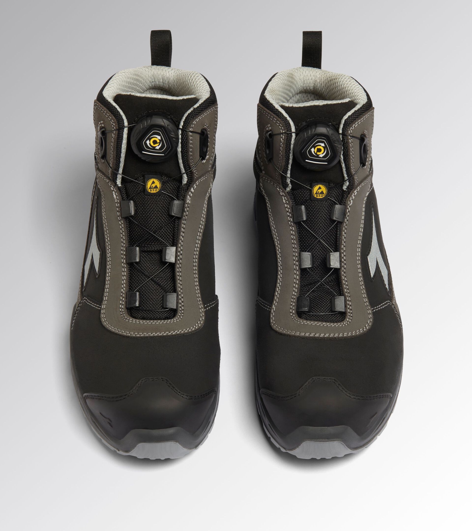 High safety shoe SHARK STABLE IMPACT LEATHER QUICK MID S3S FO SR SC ESD BLACK/SHADOW - Utility