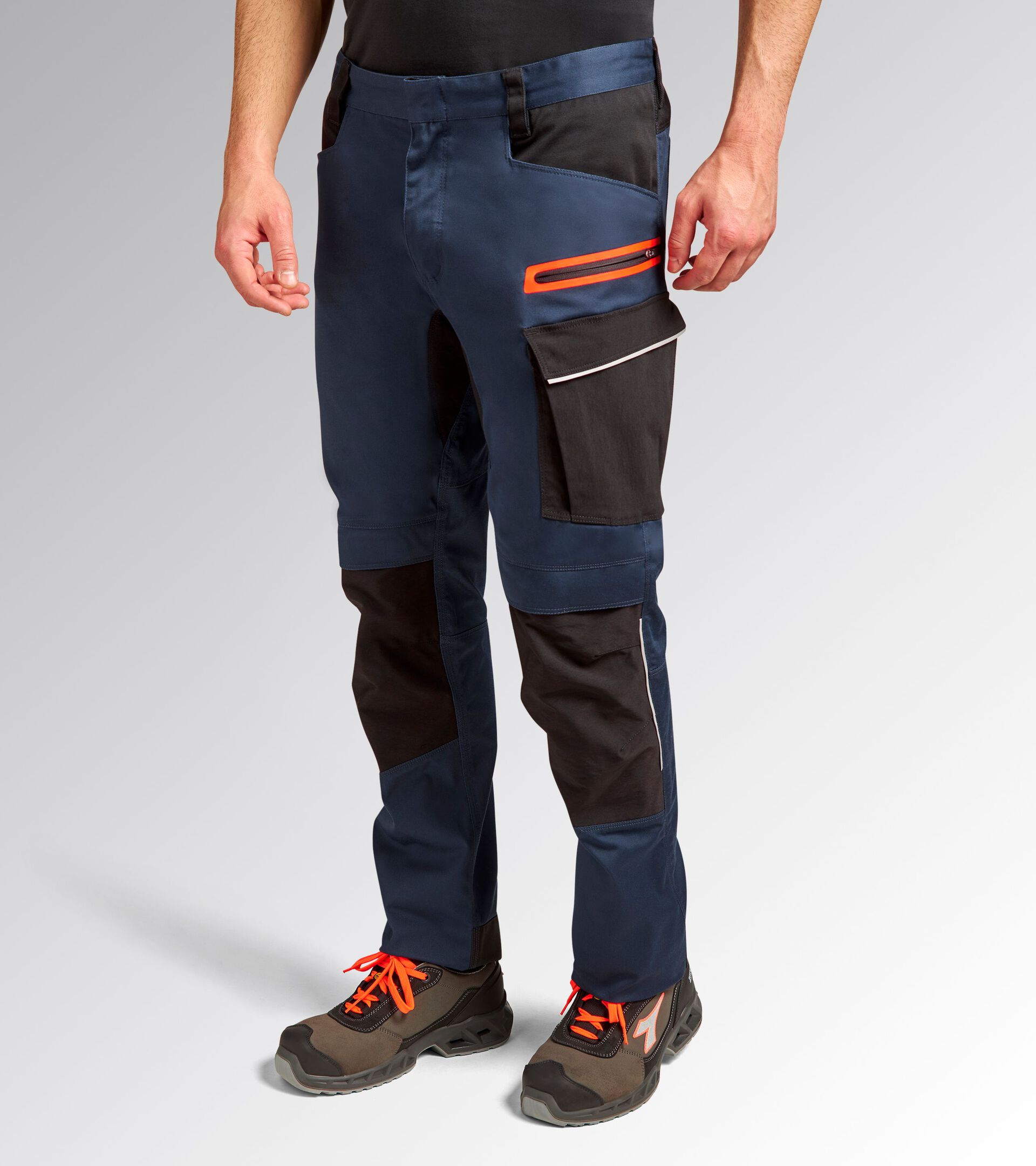 Work trousers PANT HYBRID POLY PERFORMANCE BLACK/BLUE DENIM - Utility