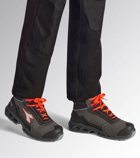 Hoher Arbeitsschuh SHARK STA IMP LEAT MID S3S FO SR SC ESD NERO/ROSSO FLUO - Utility