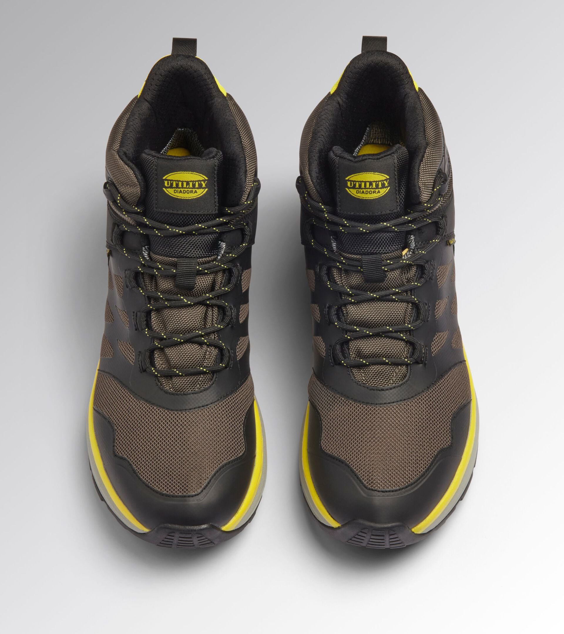 Water-repellent mid-top work shoes FREEDOM MID O6 BROWN GRAY/YELLOW UTILITY - Utility