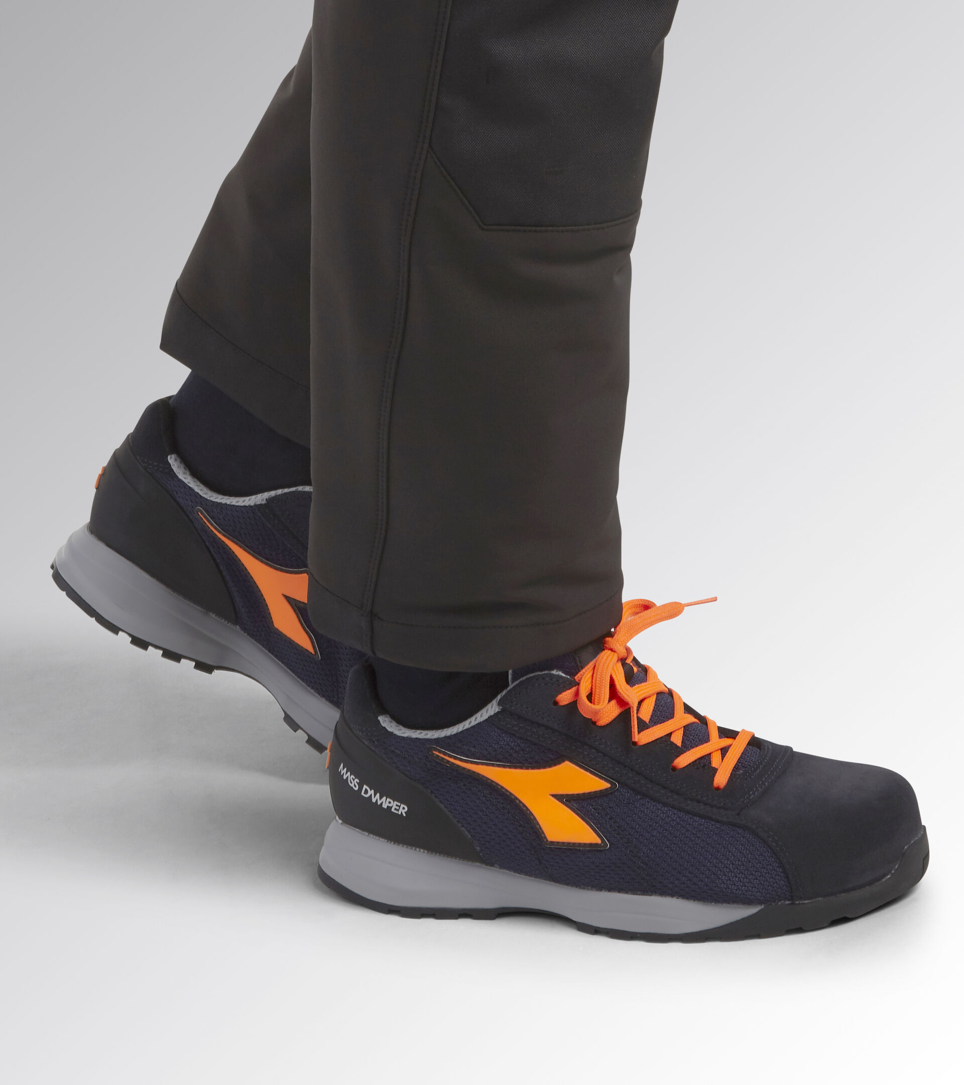 GLOVE MDS TEXT LOW S1P HRO SRC, DARK NAVY/ORANGE FLUO, hi-res