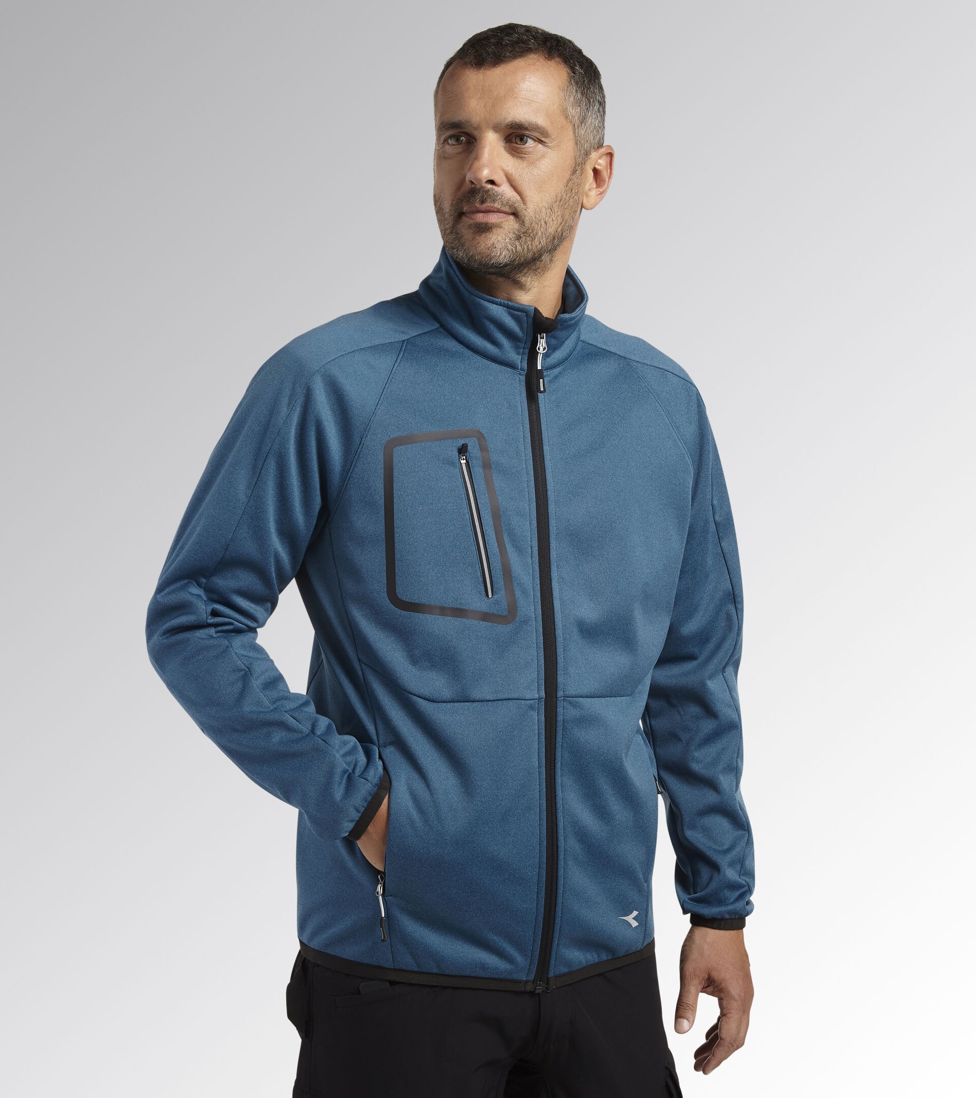 BONDED JACKET CROSS, MOROCCAN BLUE MELANGE, hi-res