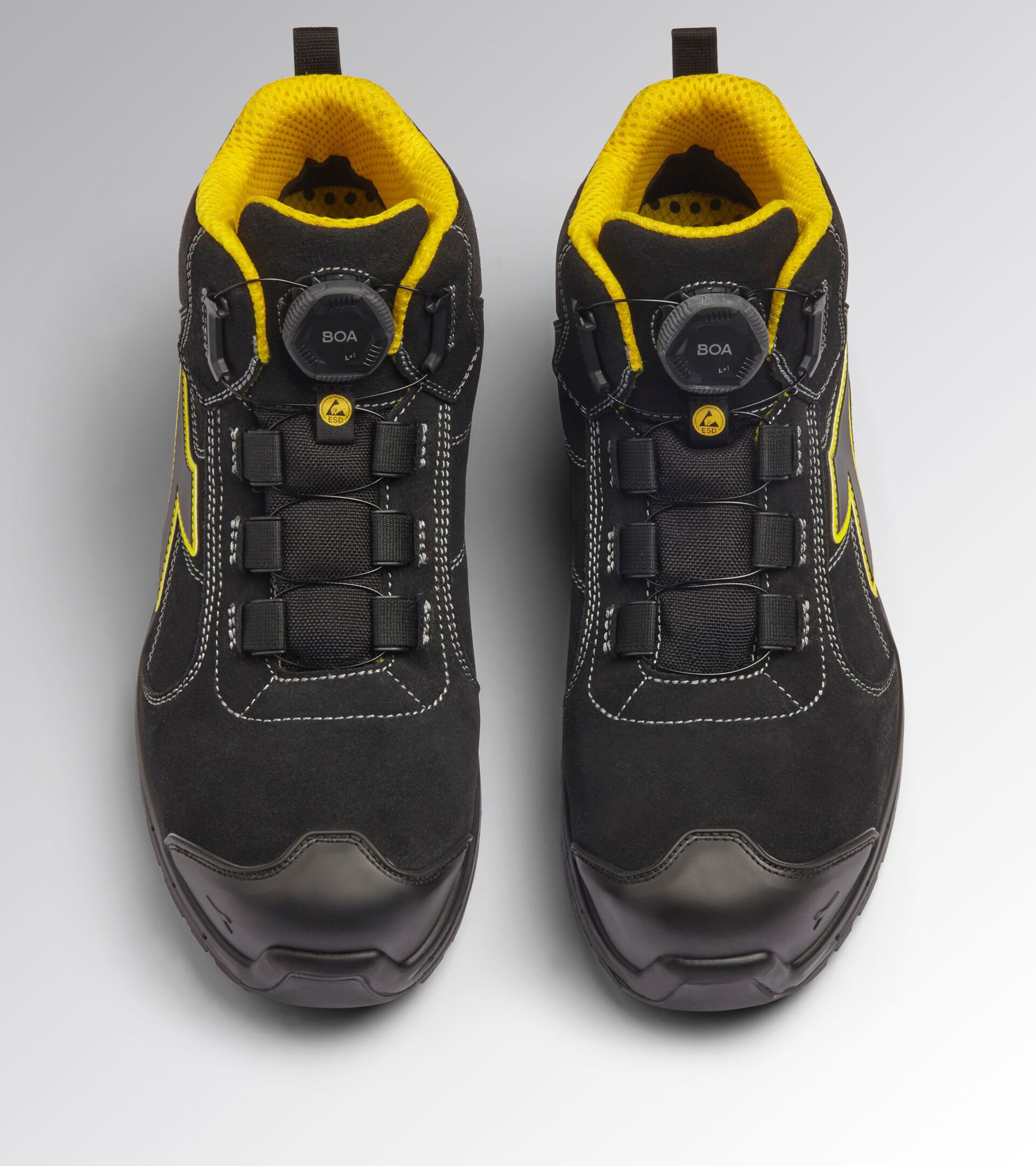 Mid-cut S3S with BOA Fit micro-metric lacing system RUN NET AIRBOX MASTER BOA MID S3S FO SR SC ESD BLACK/BLACK - Utility
