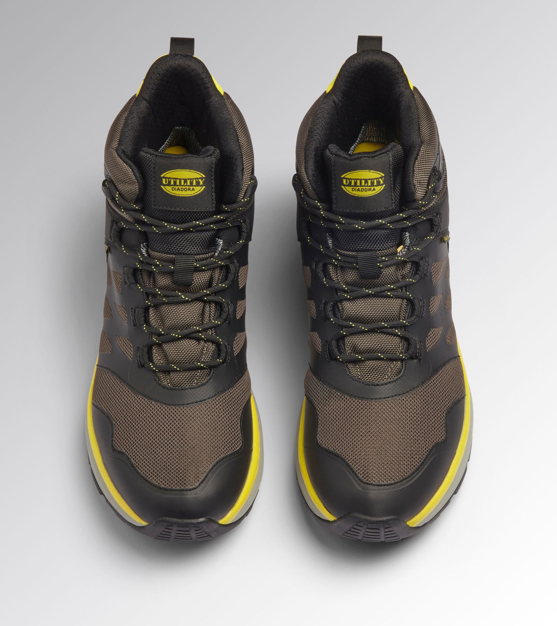 Water-repellent mid-top work shoes FREEDOM MID O6 BROWN GRAY/YELLOW UTILITY - Utility