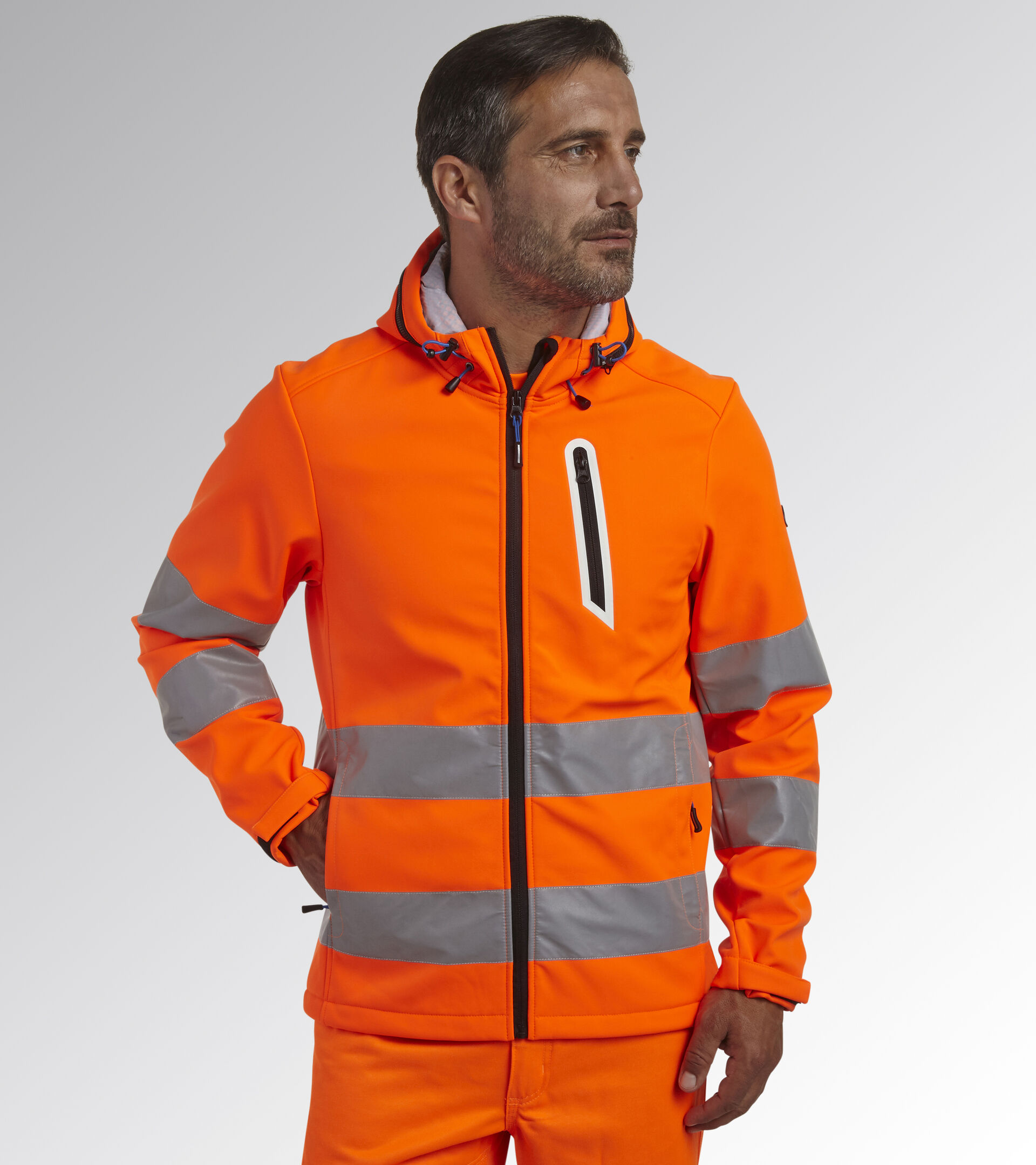 Work jacket SOFTSHELL HV 20471:2013 3 FLUORESCENT ORANGE ISO20471 - Utility