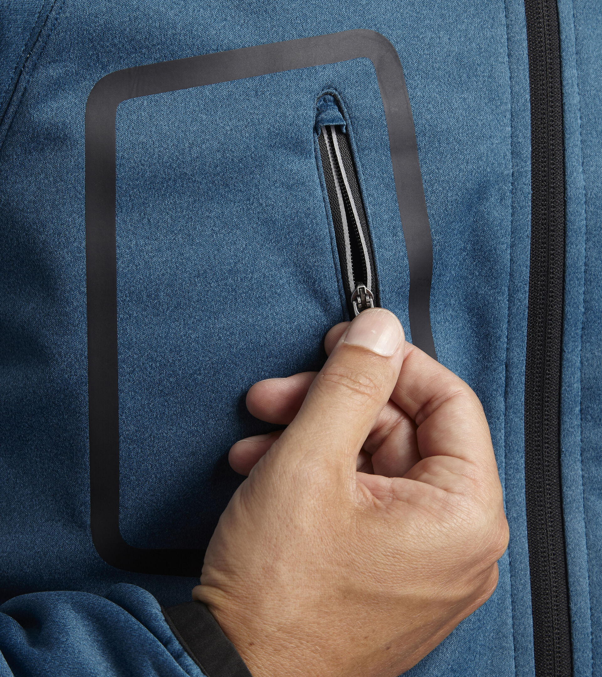 BONDED JACKET CROSS, MOROCCAN BLUE MELANGE, hi-res