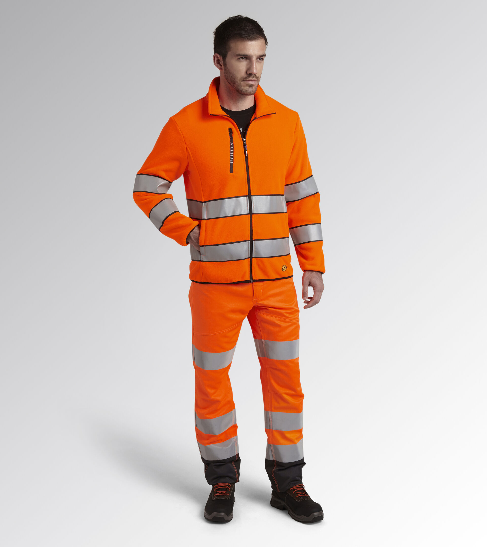Work track jacket SWEAT PILE HV 20471:2013 3 FLUORESCENT ORANGE ISO20471 - Utility