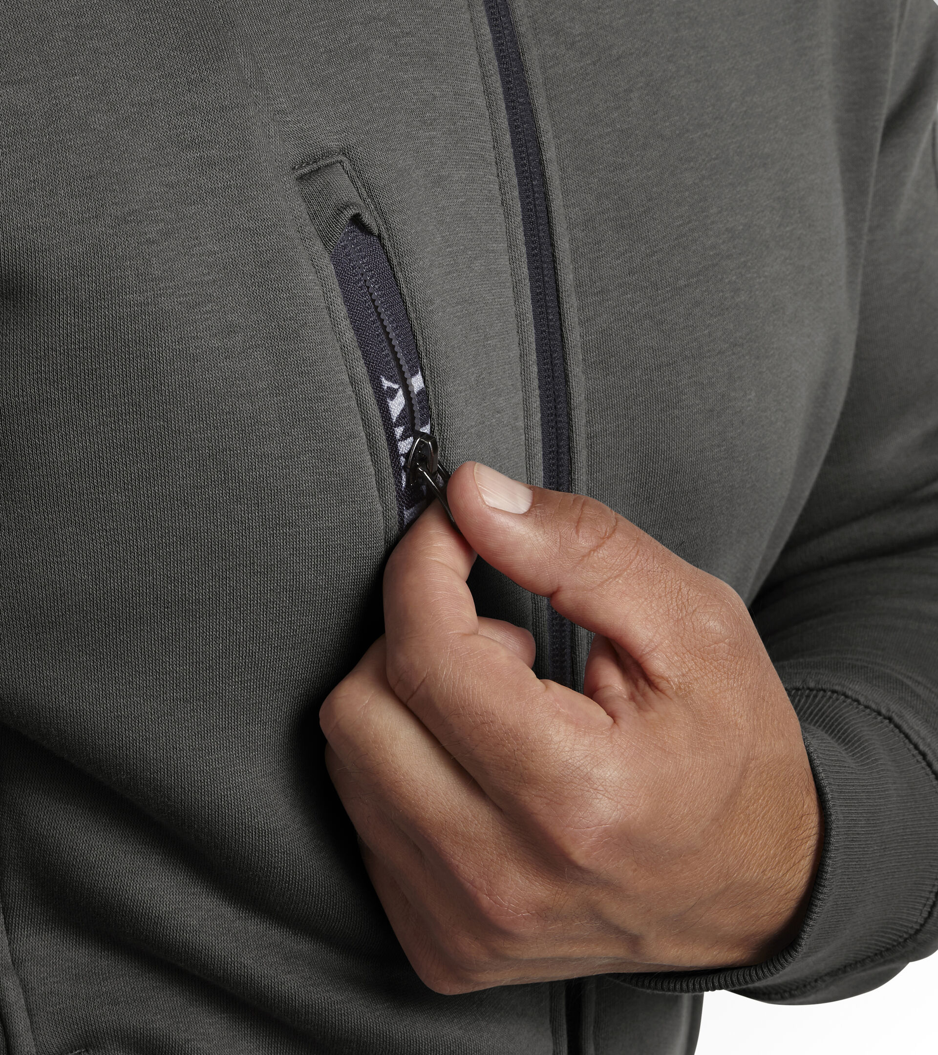 SWEATSHIRT FZ LITEWORK, GRIS ACERO, hi-res