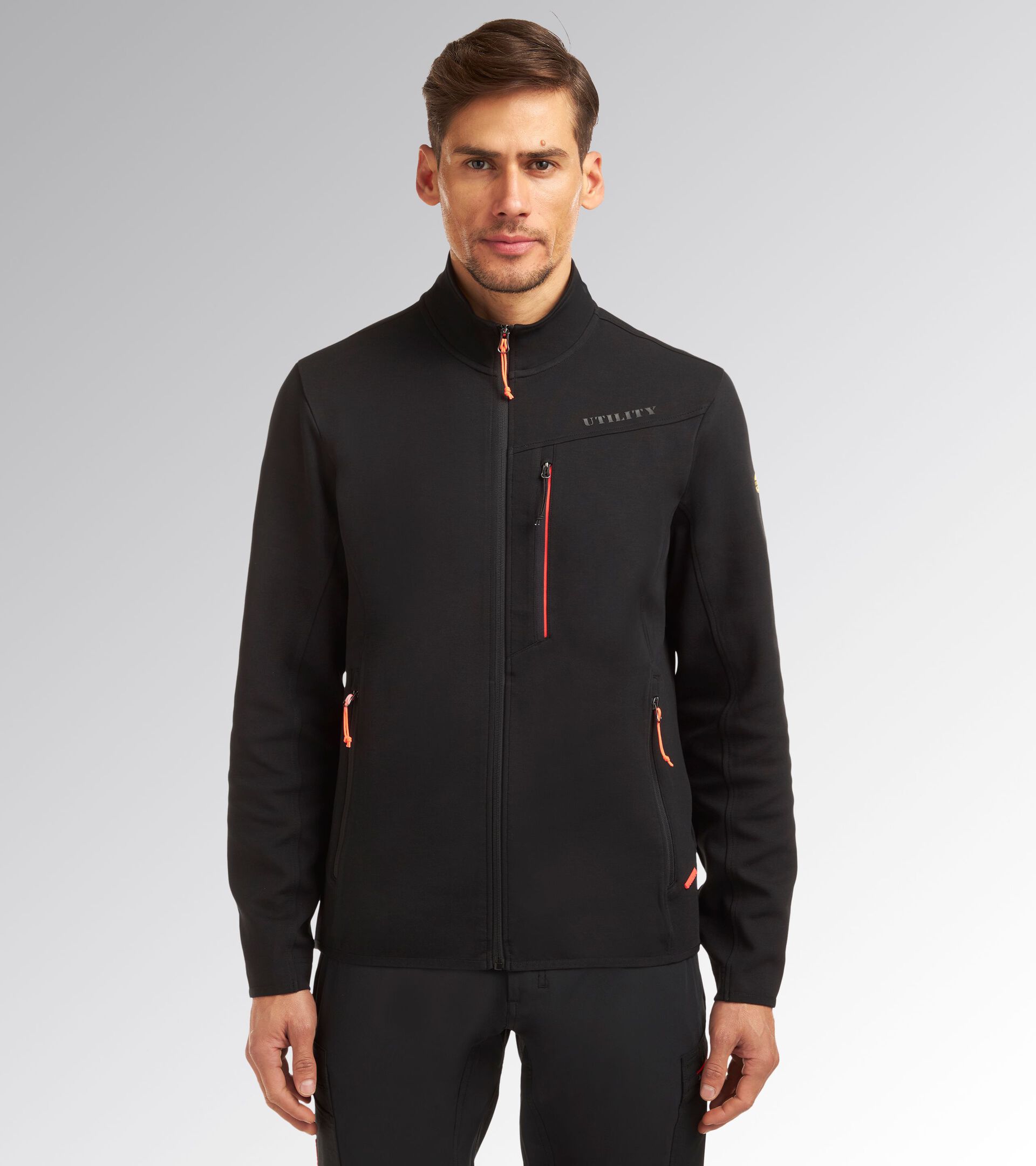 Brushed full-zip sweatshirt SWEATSHIRT SHADOW BLACK - Utility