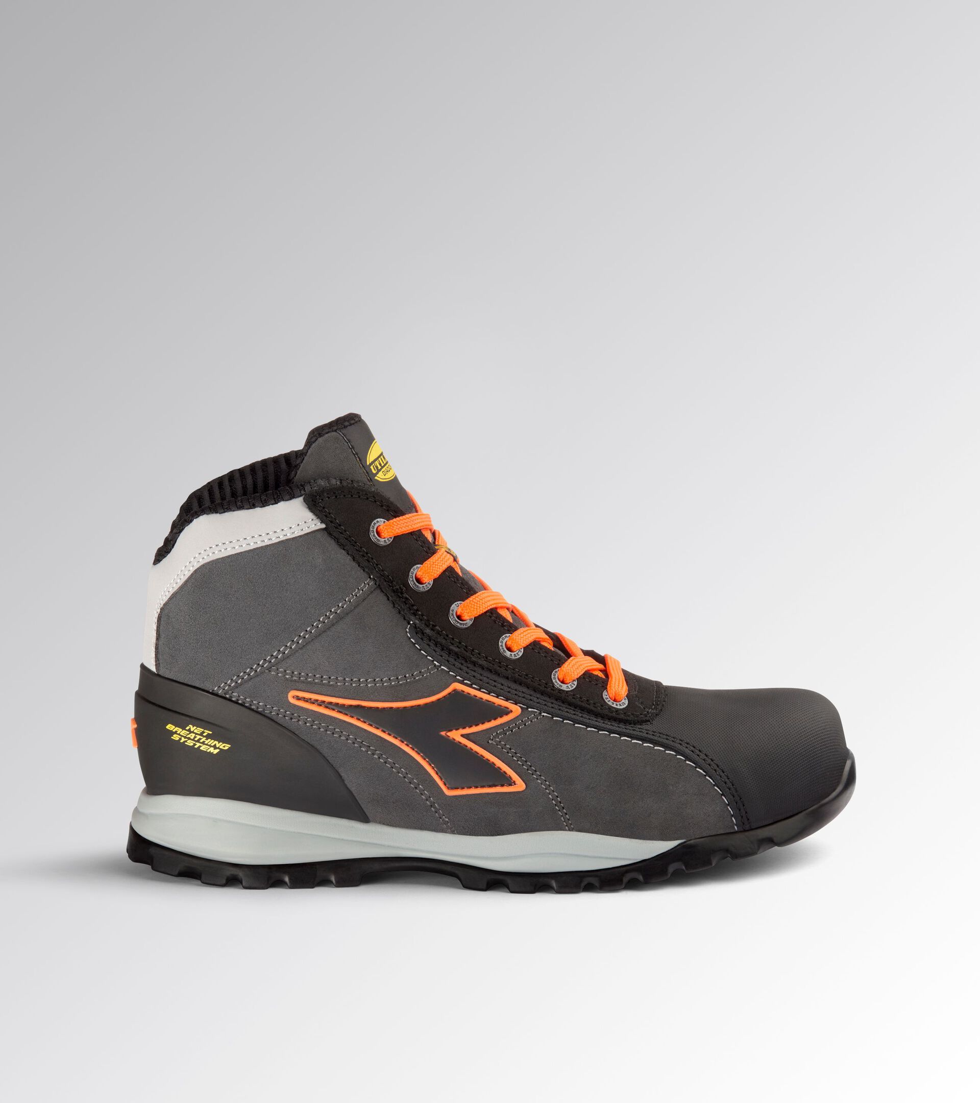 High safety shoe GLOVE NET MID PRO S3L FO SR HRO ESD ASPHALT/ORANGE FLUO - Utility