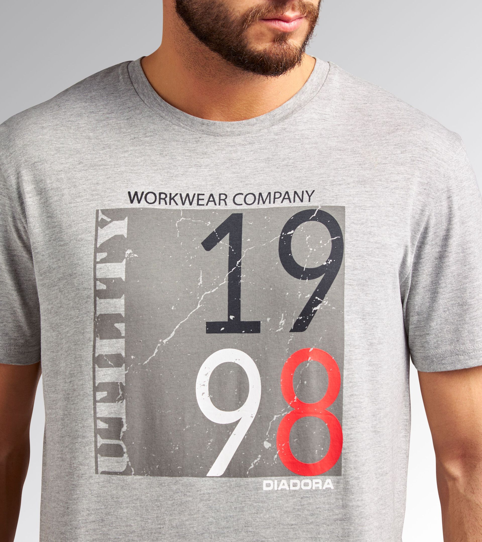 T-shirt manche courte de travail T-SHIRT GRAPHIC 1998 GRIS MOYENNE CLAIR MELANGE - Utility