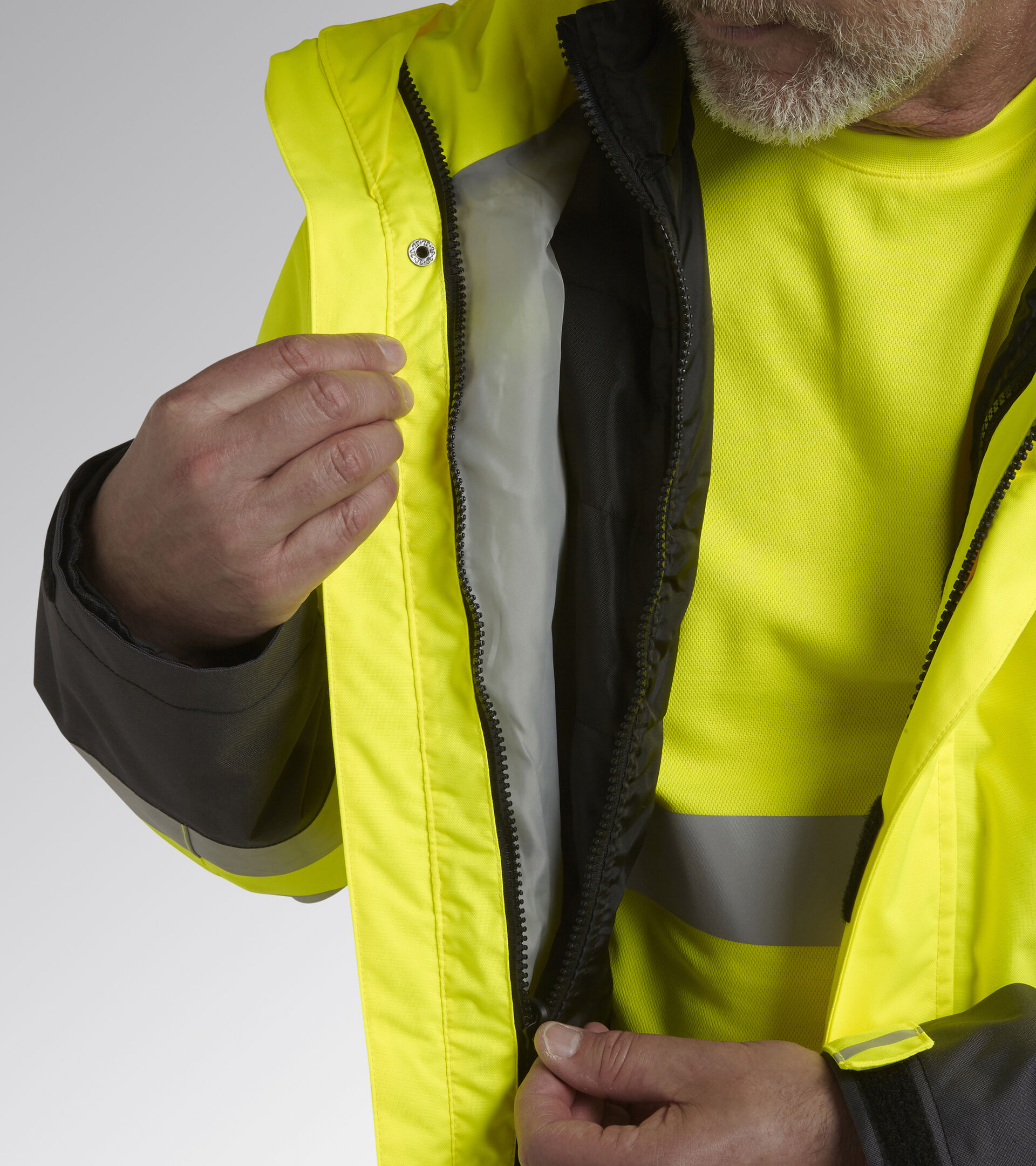 Work jacket HV JACKET ISO 20471 FLUORESCENT YELLOW ISO20471 - Utility