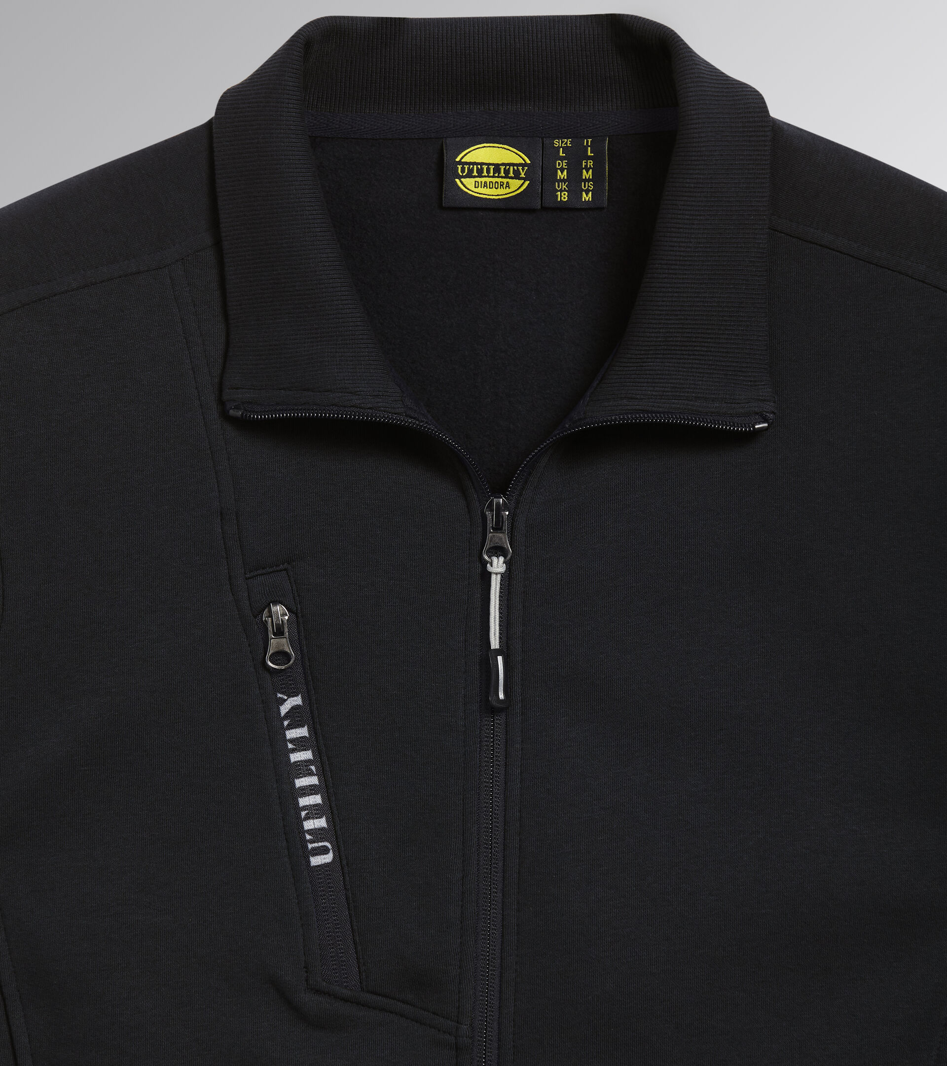 SWEATSHIRT FZ LITEWORK, BLACK, hi-res