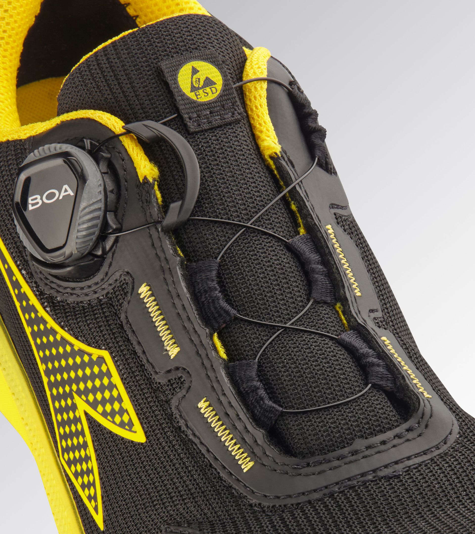 Low safety shoe with BOA Fit micro-metric lacing system VORTEX DA2 BOA LOW S3S SC SR HRO ESD BLACK /YELLOW CROMS - Utility