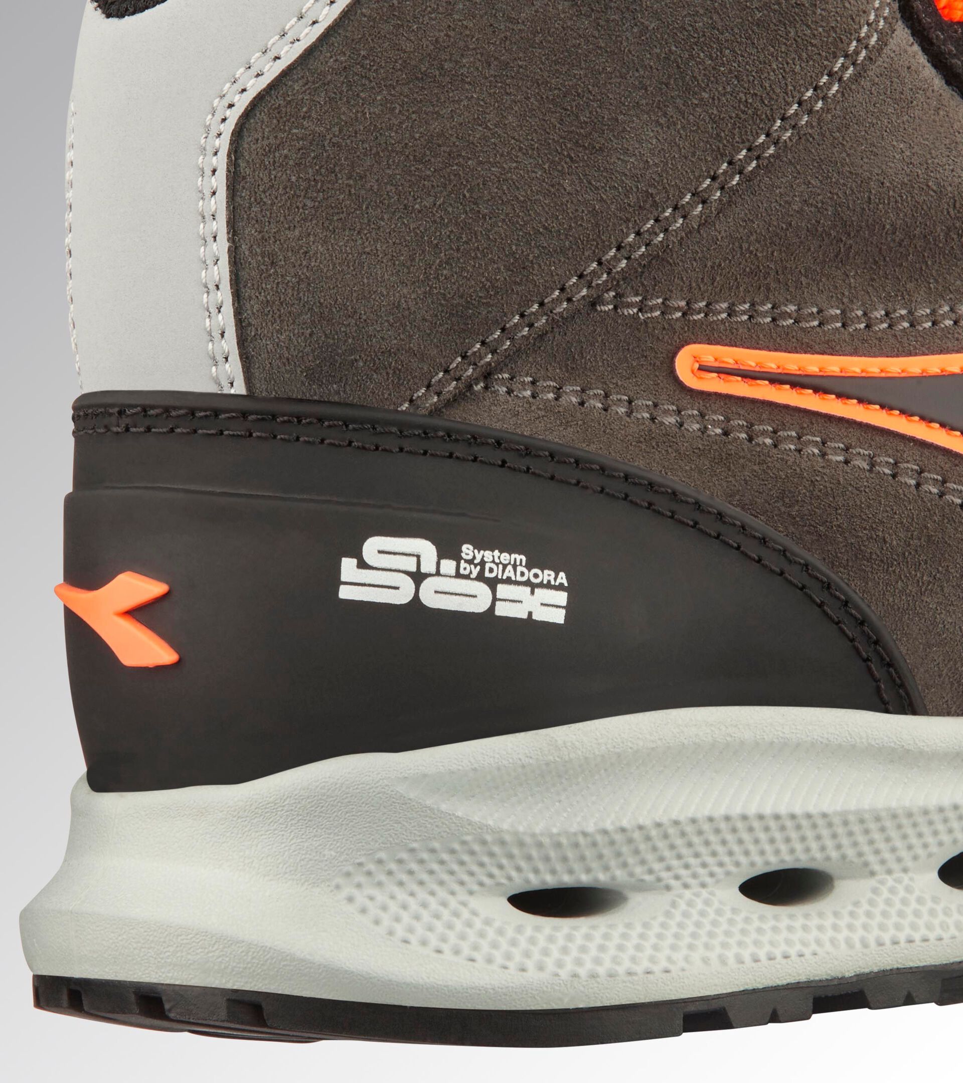 Mid-top S3S safety shoes GLOVE A.BOX MID PRO S3S ASPHALT/ORANGE FLUO - Utility