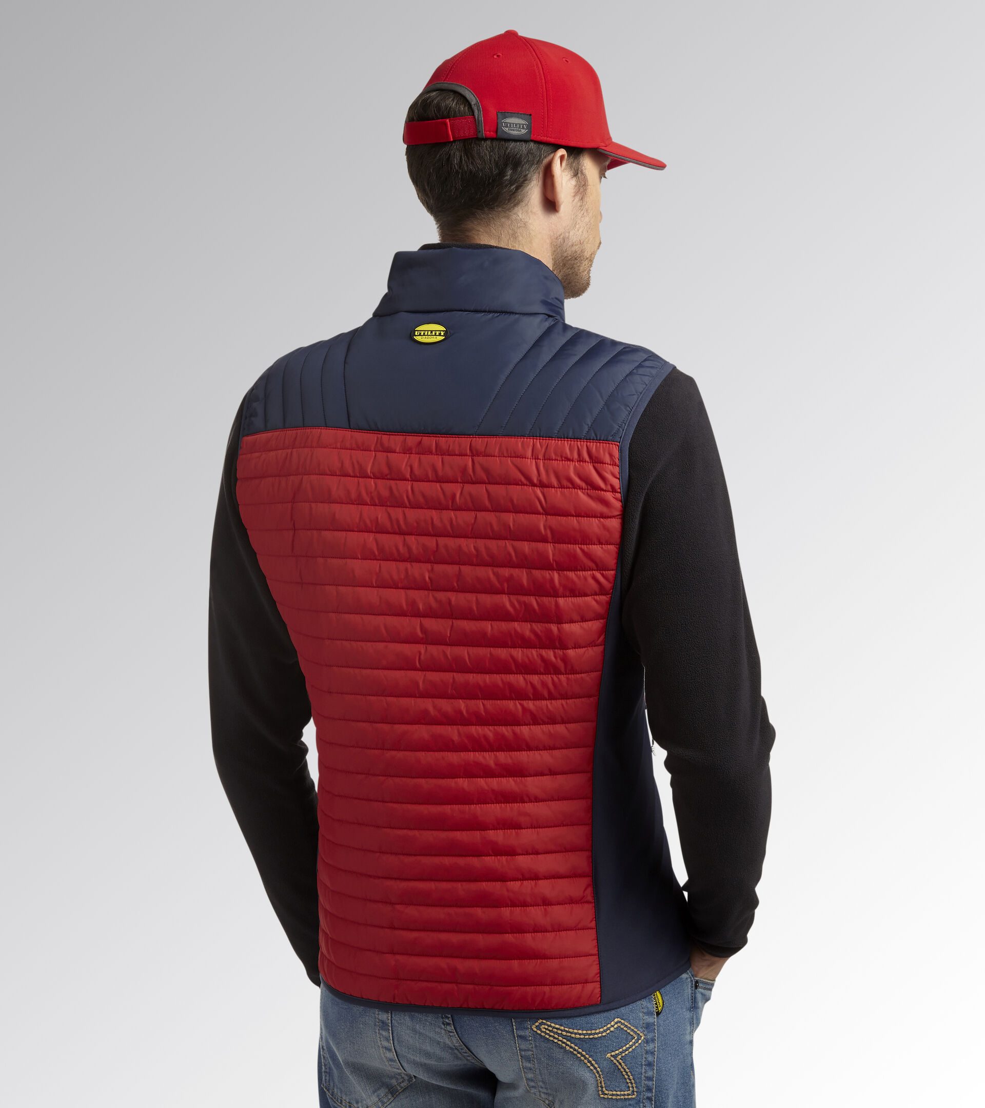 Arbeitsweste LIGHT VEST COLOR BLOCK SAMBA ROT/SAPHIRBLAU - Utility