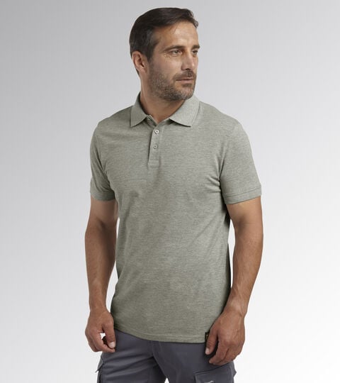Polo manche courte de travail POLO MC ATLAR ORGANIC GRIS MOYENNE CLAIR MELANGE - Utility