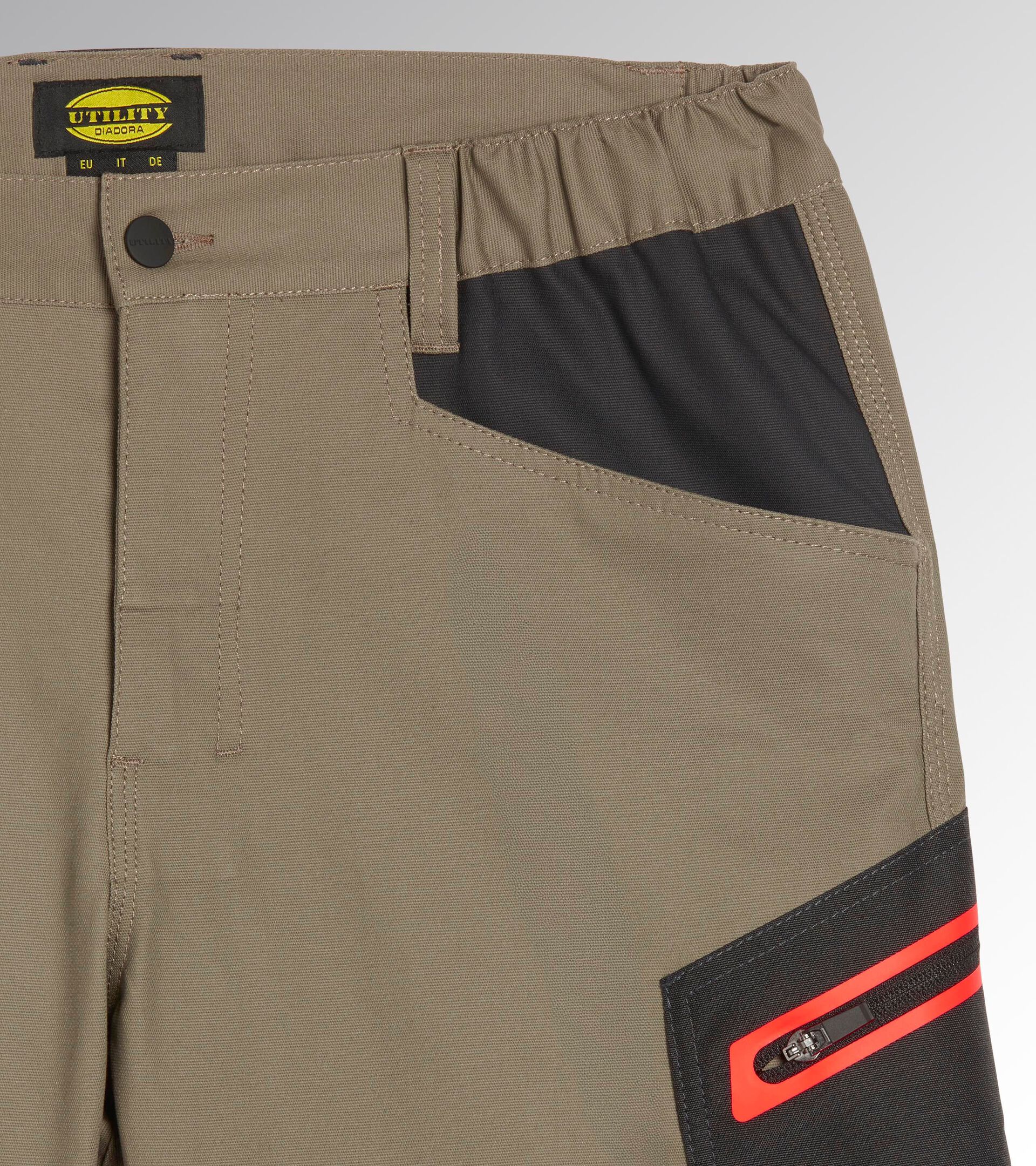 Stretch cotton canvas shorts BERMUDA STRETCH 2.0 BROWN GREY - Utility