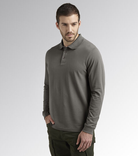 POLO ML ATLANTIS ORGANIC, STAHLGRAU Arbeits-Polohemd, Langarm POLO ML ATLANTIS ORGANIC STAHLGRAU - Utility