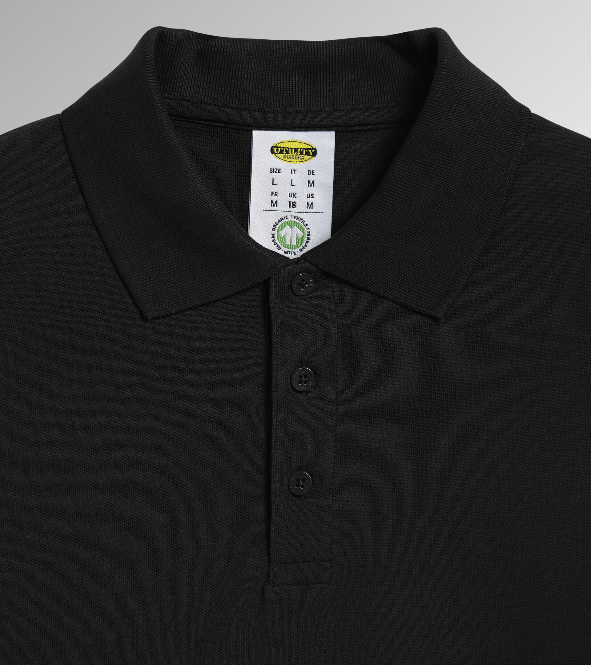 Polo manga larga de trabajo POLO ML ATLANTIS ORGANIC NEGRO - Utility