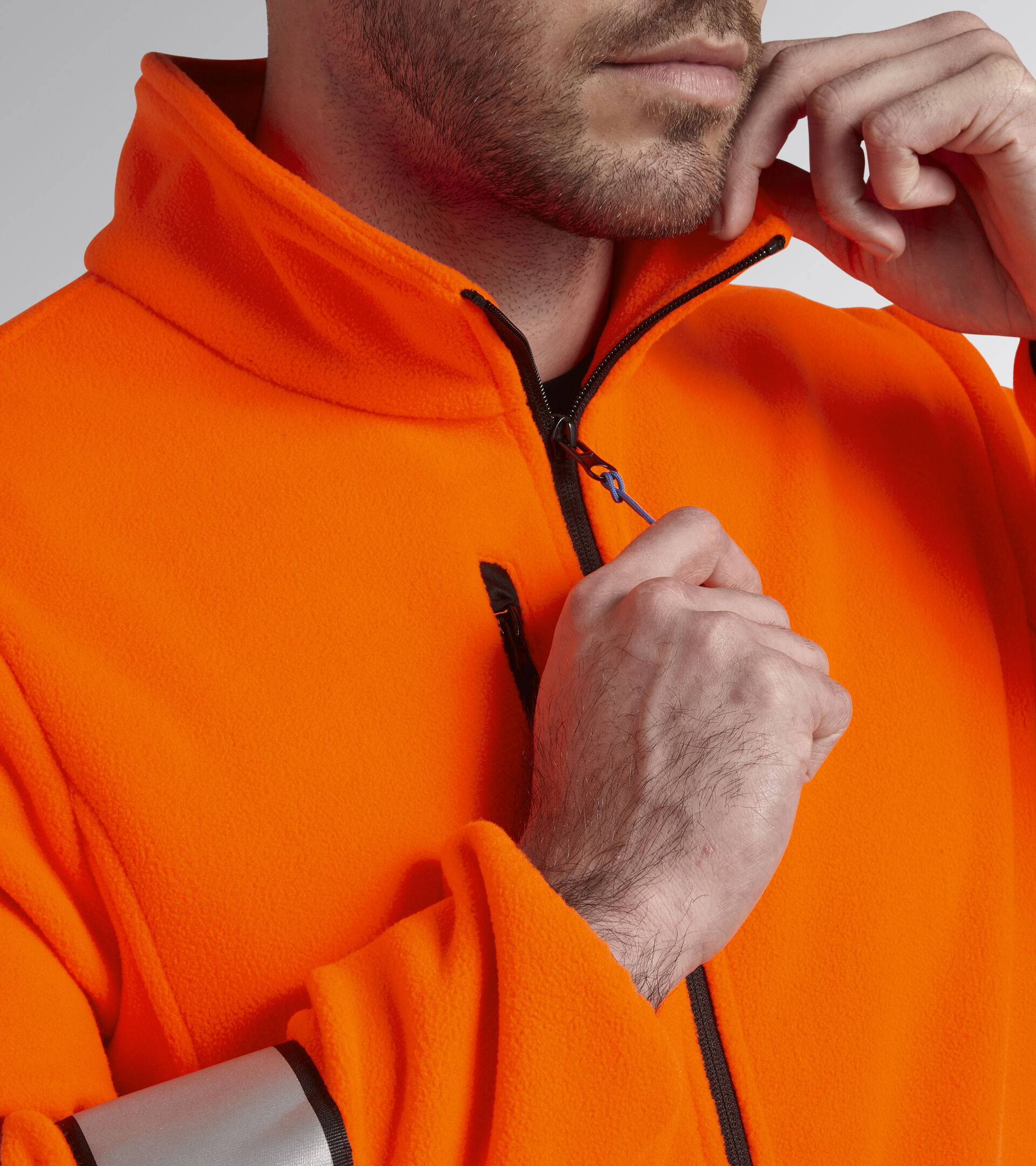 Work track jacket SWEAT PILE HV 20471:2013 3 FLUORESCENT ORANGE ISO20471 - Utility