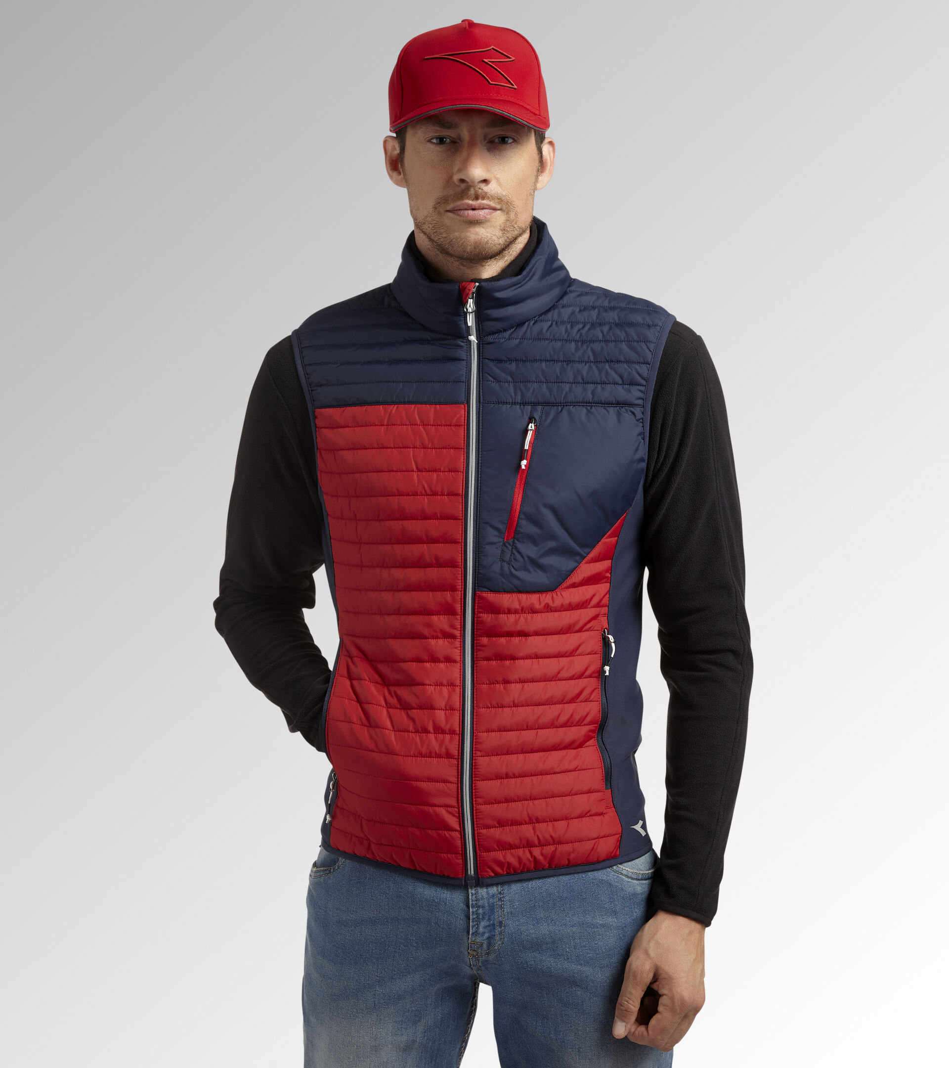 Gilet de travail LIGHT VEST COLOR BLOCK ROUGE SAMBA/SAPHIR FONCE - Utility