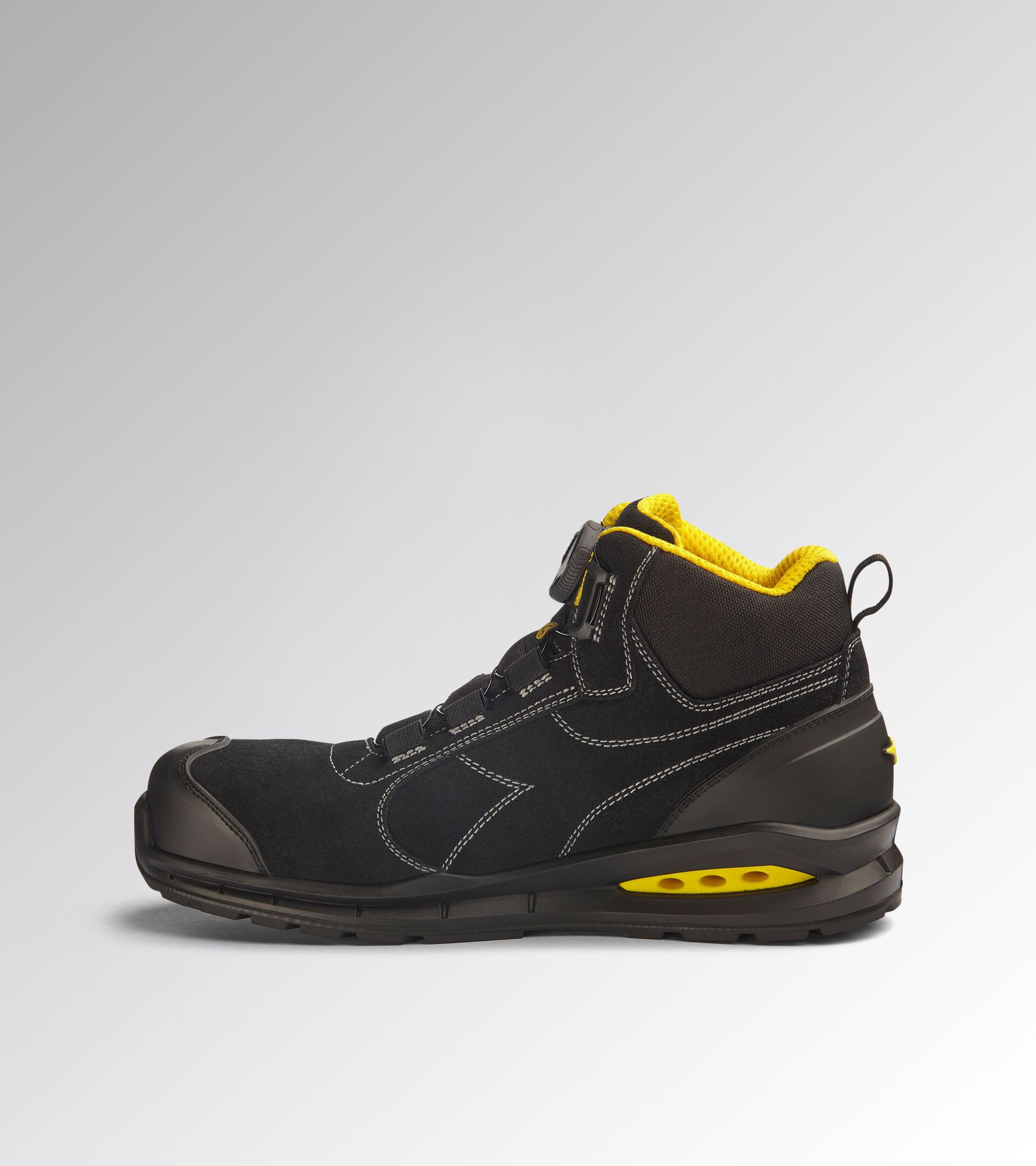 Mid-cut S3S with BOA Fit micro-metric lacing system RUN NET AIRBOX MASTER BOA MID S3S FO SR SC ESD BLACK/BLACK - Utility
