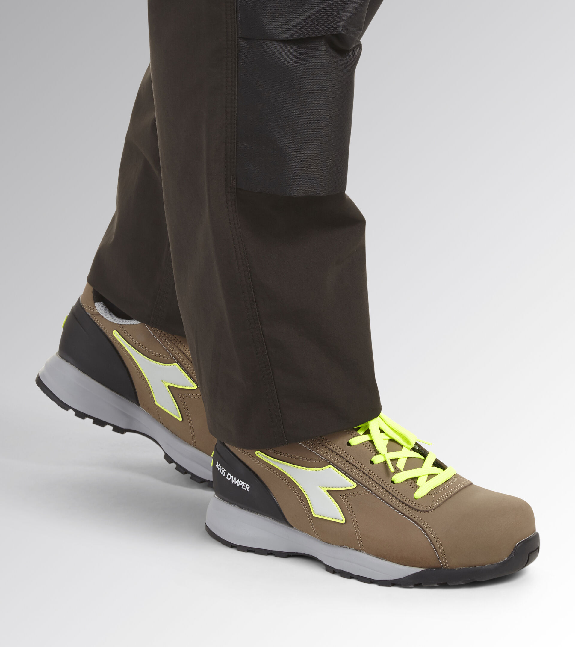 GLOVE MDS LOW S3 HRO SRC, BROWN TOBACCO/YELLOW FLUO, hi-res