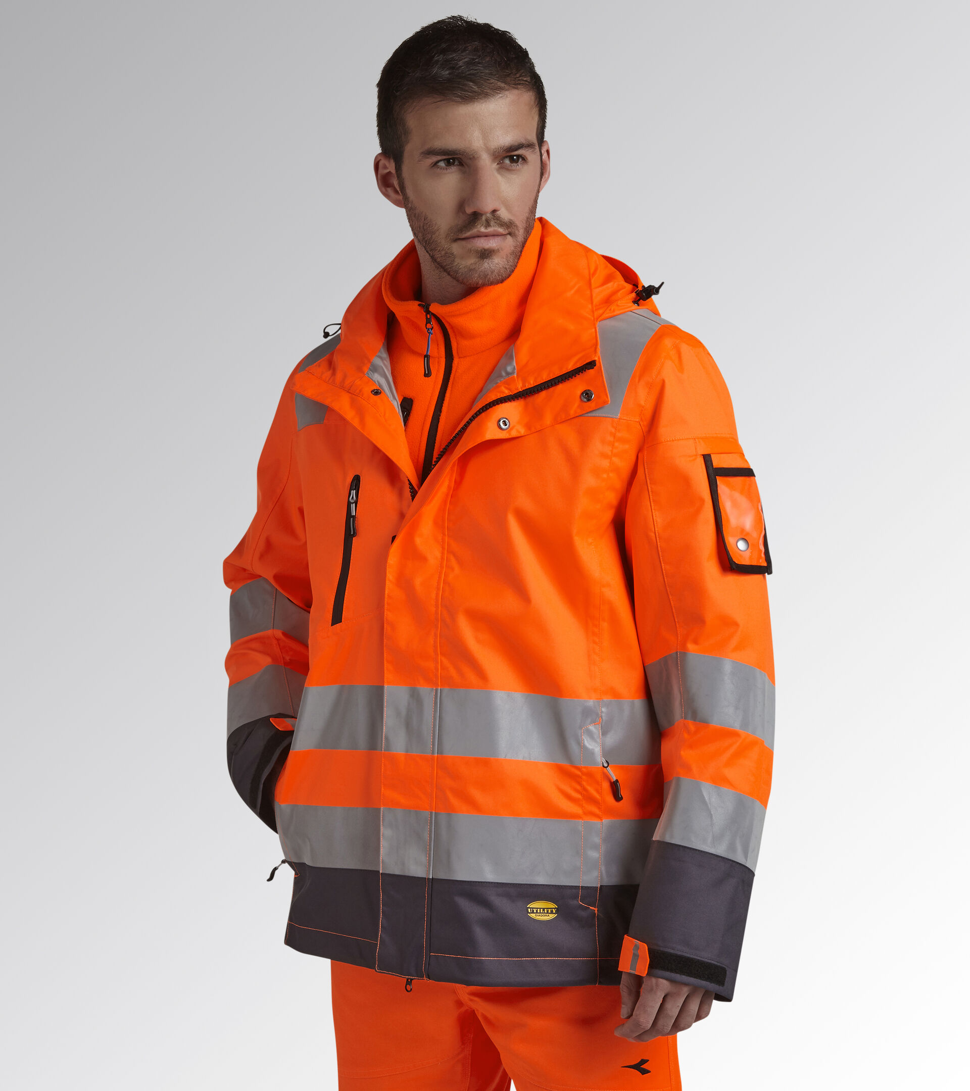 HV JACKET ISO 20471 EXTERNAL SHELL, FLUORESCENT ORANGE ISO20471, hi-res