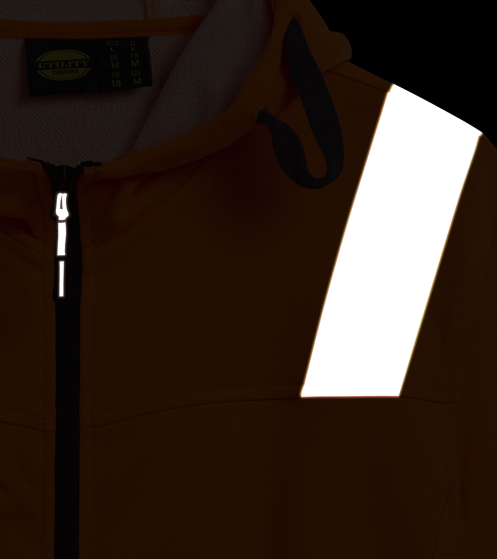 HOODIE FZ HV 20471:2013 2, FLUORESCENT ORANGE ISO20471, hi-res
