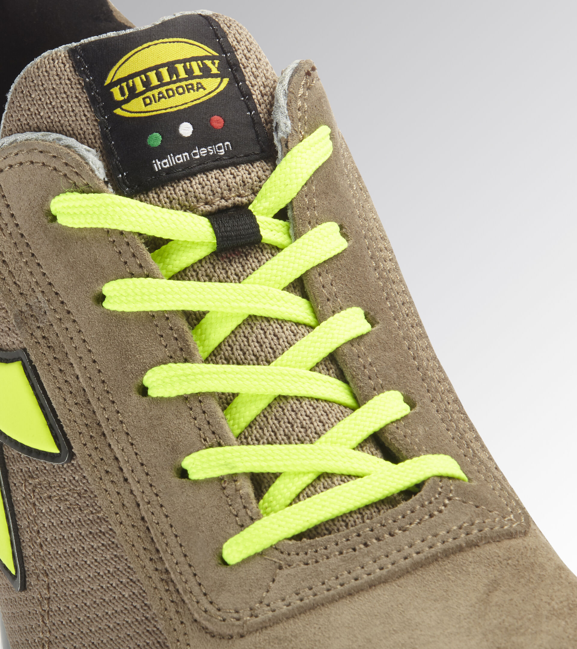 GLOVE MDS TEXT LOW S1P HRO SRC, BROWN TOBACCO/YELLOW FLUO, hi-res