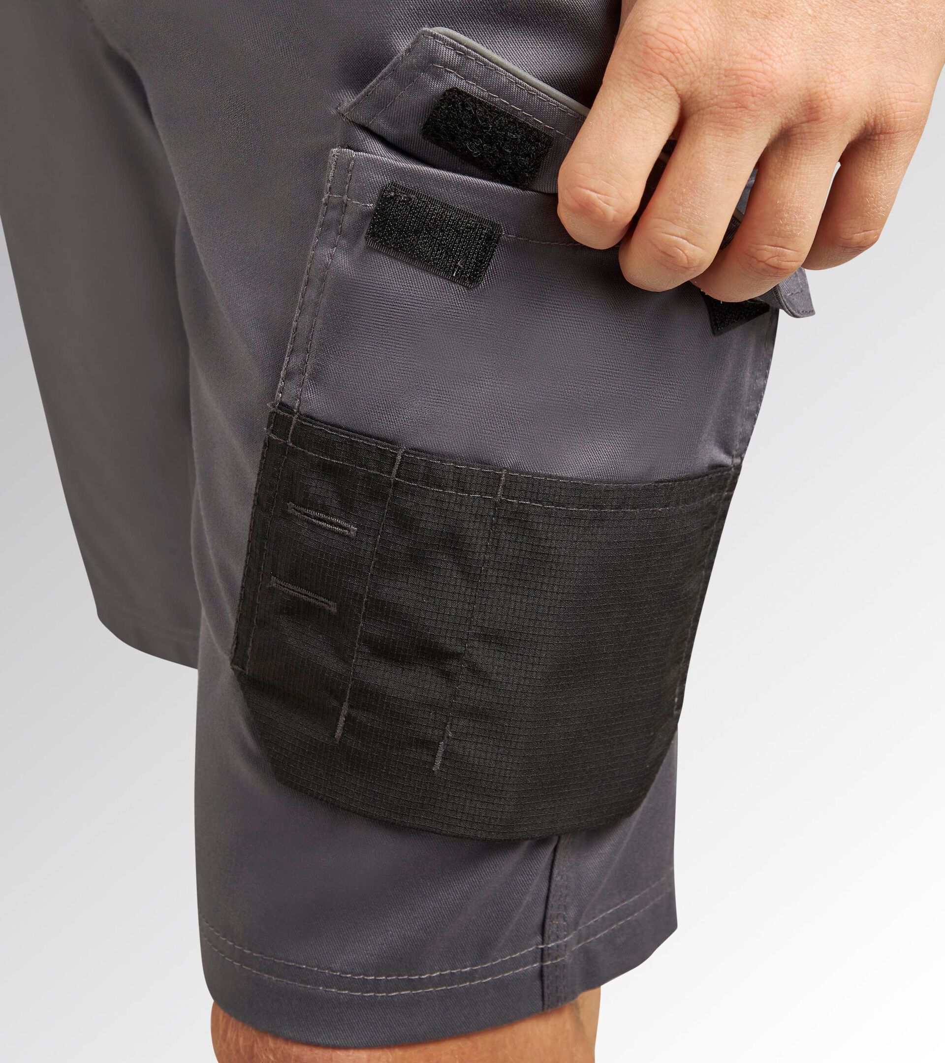 Stretch poly-cotton shorts BERMUDA POLY 2.0 STEEL GRAY - Utility