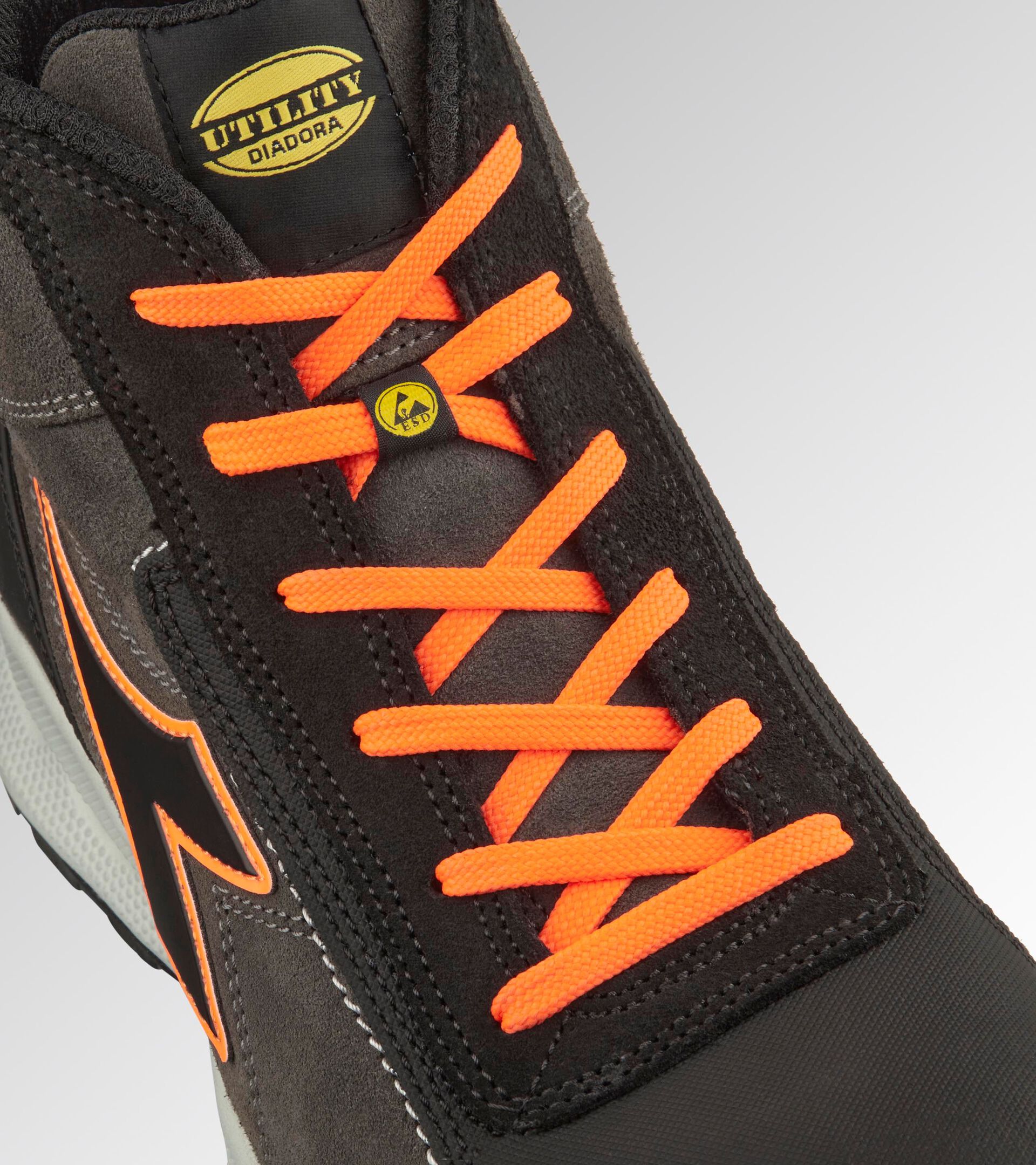 Mid-top S3S safety shoes GLOVE A.BOX MID PRO S3S ASPHALT/ORANGE FLUO - Utility