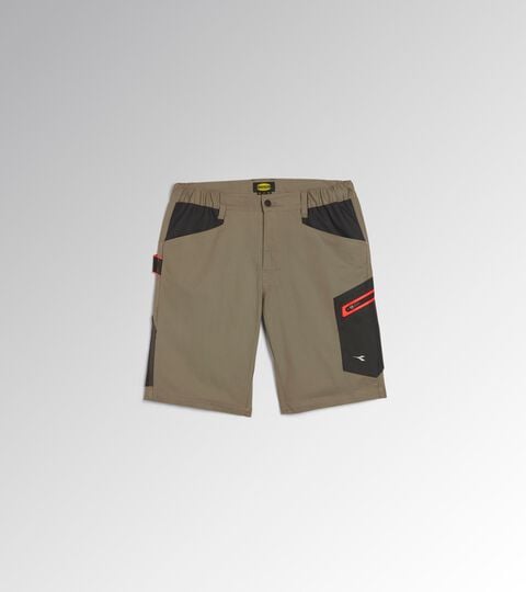 Stretch cotton canvas shorts BERMUDA STRETCH 2.0 BROWN GREY - Utility