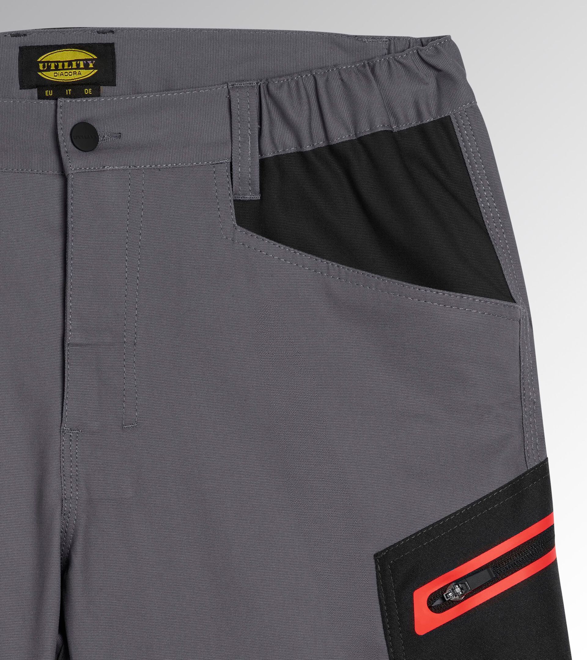 Bermudashorts aus elastischem Baumwoll-Canvas  BERMUDA STRETCH 2.0 STAHLGRAU - Utility