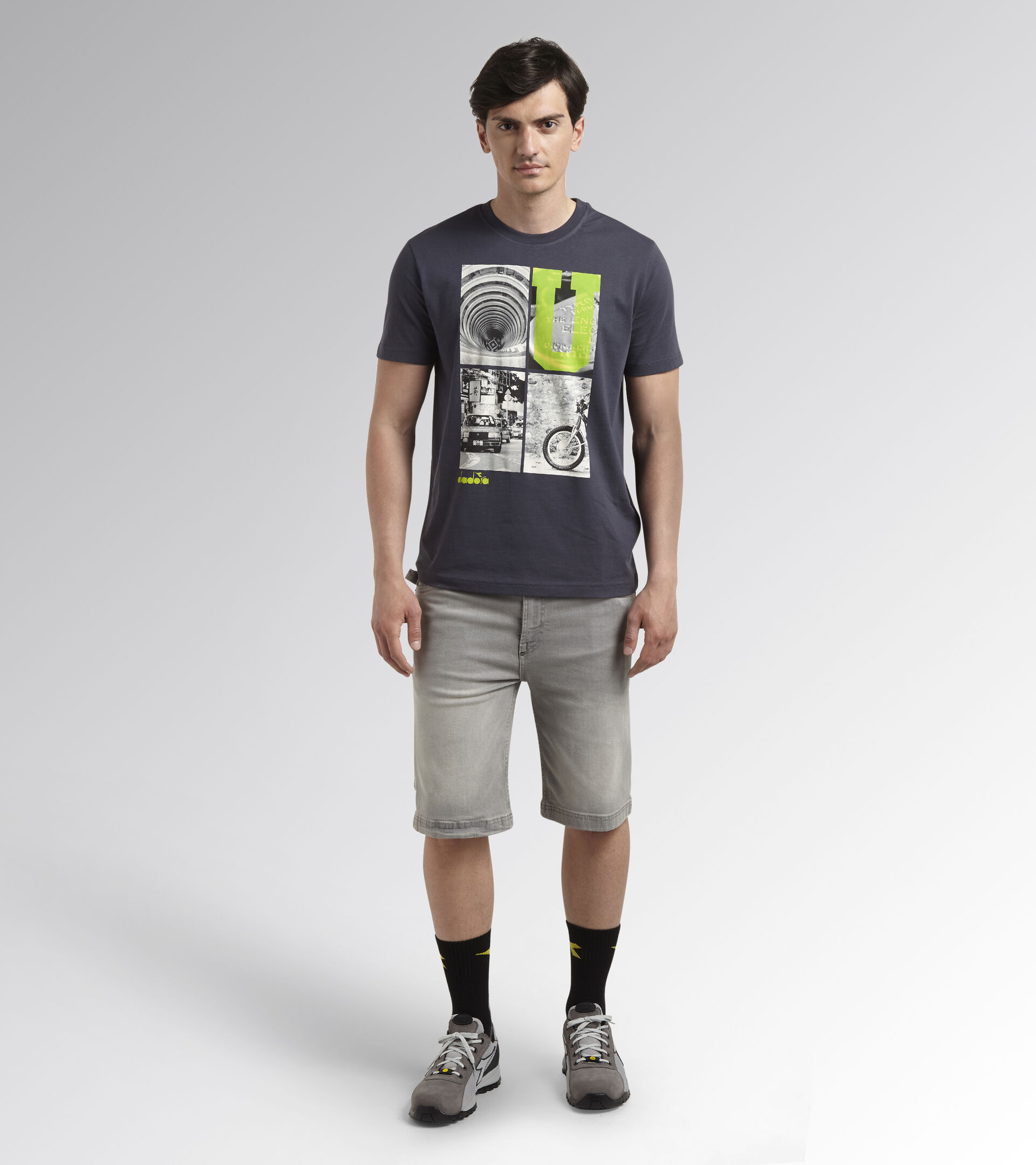 T-SHIRT GRAPHIC ORGANIC, GRIS PERISCOPIO, hi-res