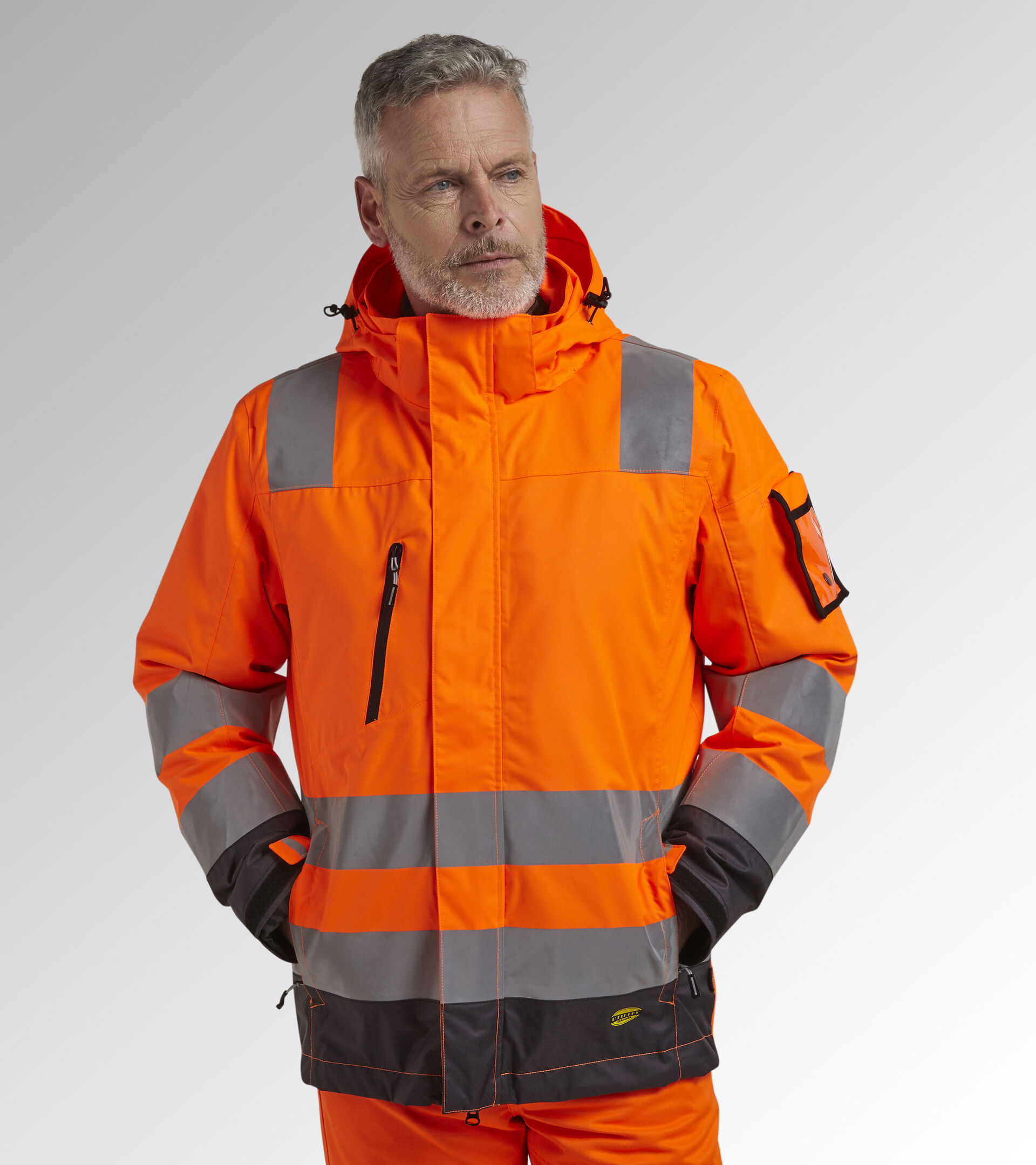 Work jacket HV JACKET ISO 20471 FLUORESCENT ORANGE ISO20471 - Utility