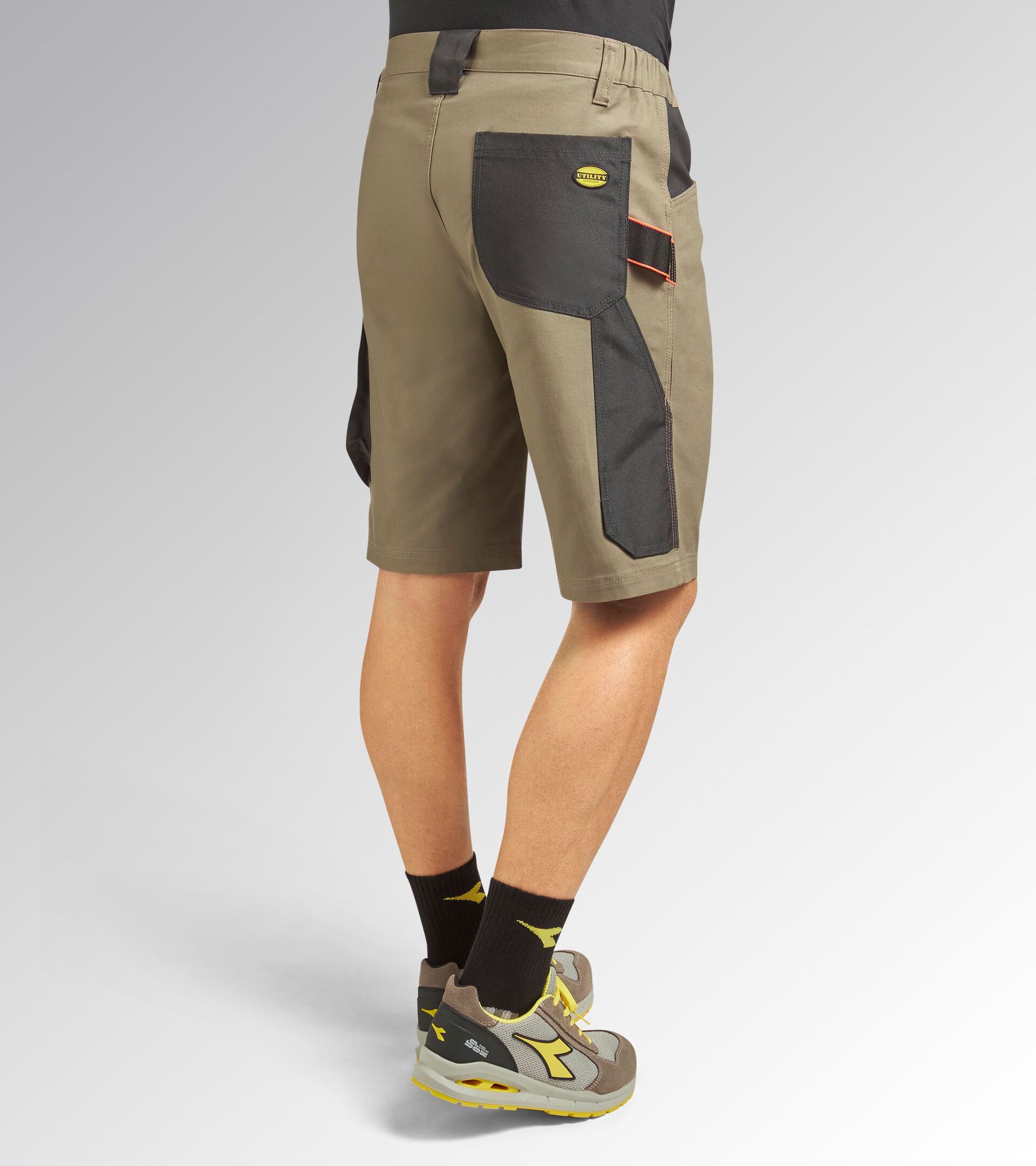 Stretch cotton canvas shorts BERMUDA STRETCH 2.0 BROWN GREY - Utility