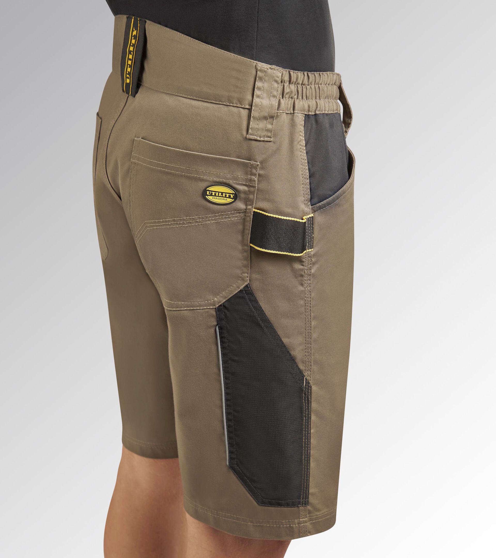 Stretch poly-cotton shorts BERMUDA POLY 2.0 BROWN GREY - Utility